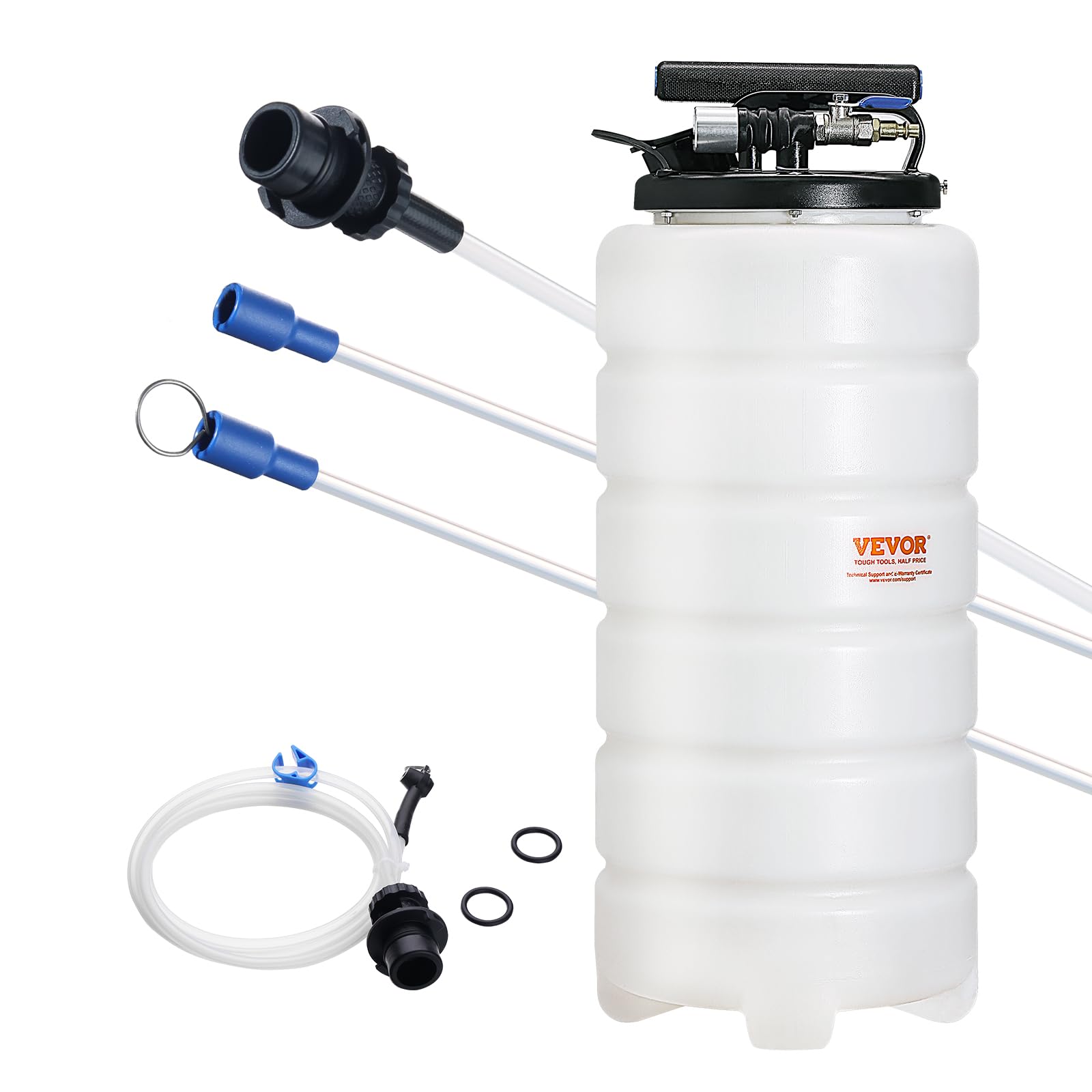 VEVOR 15L Pneumatic/Manual Fluid Extractor Pump, Oil Changer Vacuum Fluid Extractor, Oil Extractor Change Pump for Automotive, O