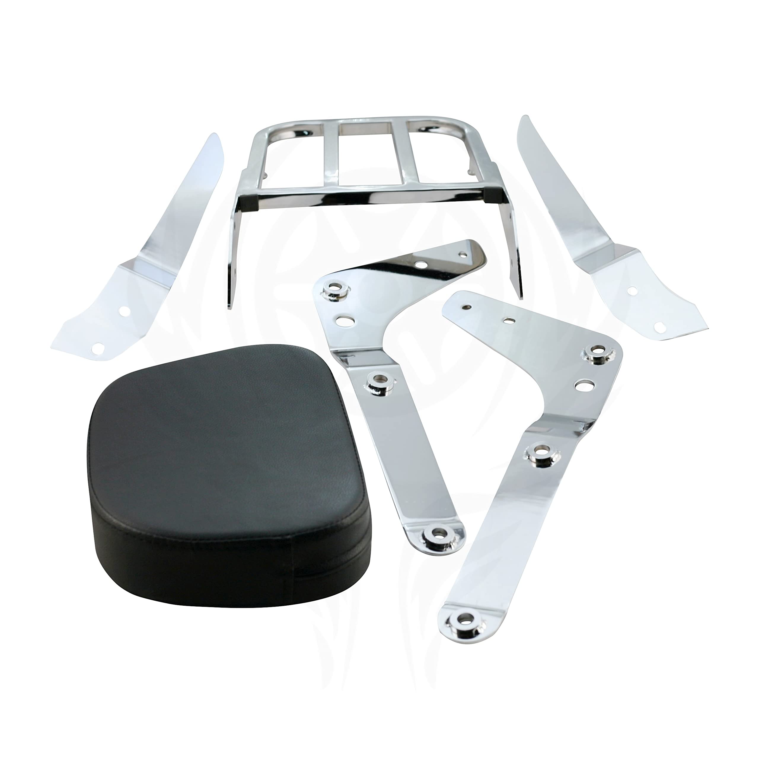 Sissybar Backrest and Luggage Rack for Honda Shadow Aero VT750C 2004-2023 (Chrome Finished)