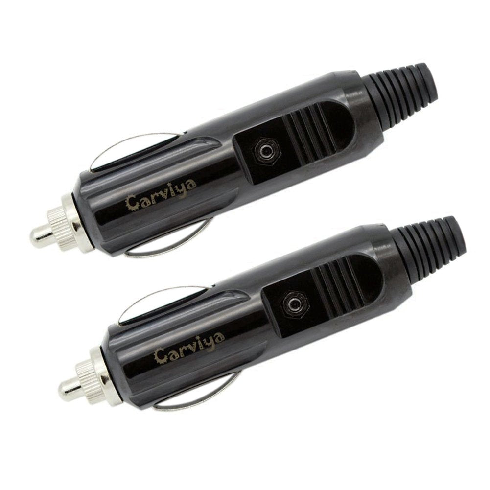 Carviya 3 5 6 8 10 15 20 Amp Male Car Cigarette Lighter/Aux Socket Plug Connector 12 Volt With Fuse Diode Indicator (20A / 2 Pac