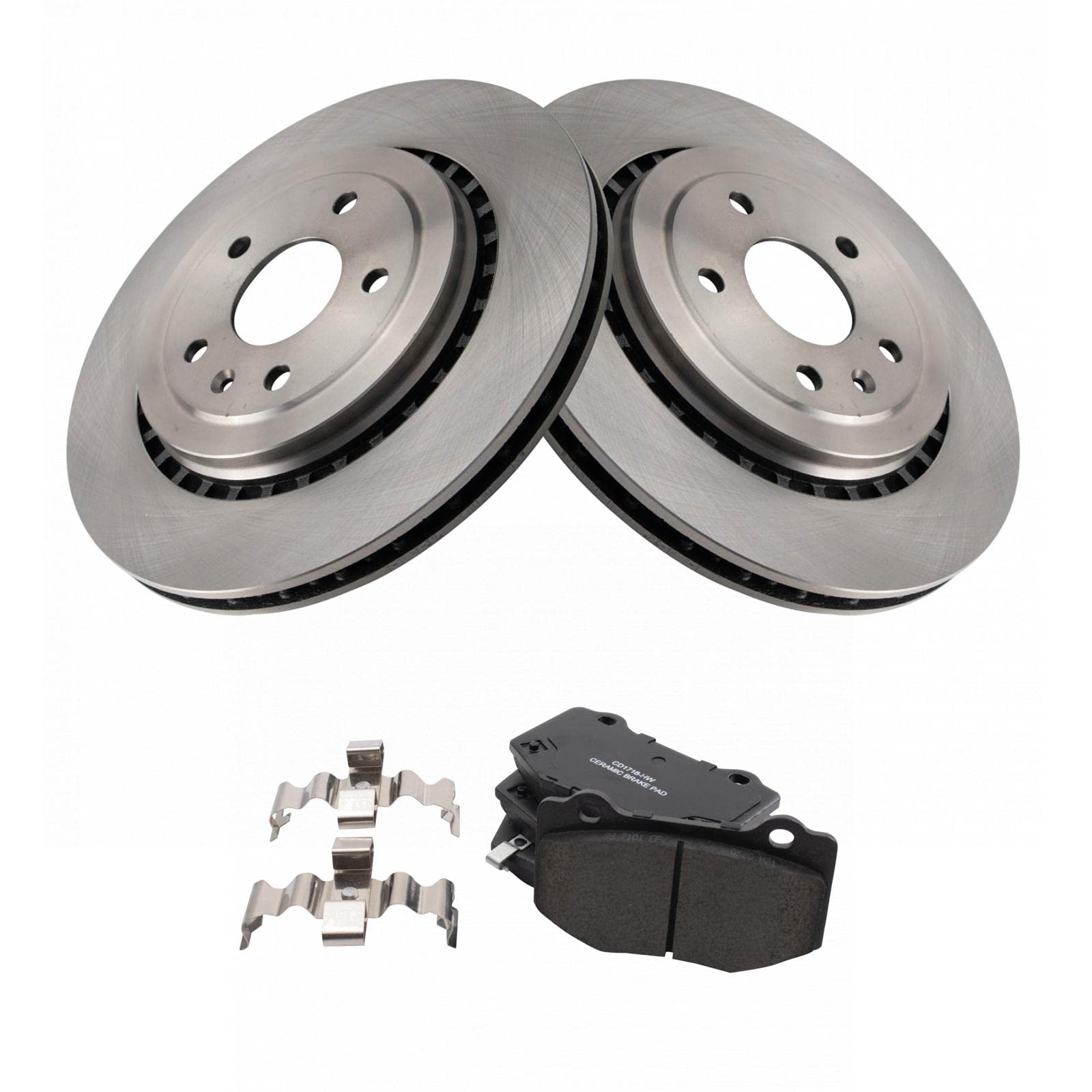 TRQ Rear Brake Pad & Rotor Kit Brake Pads Brake Rotor Ceramic Compatible with 2014-2019 Chevrolet Corvette