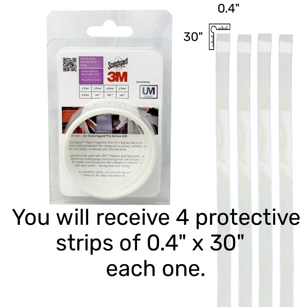 Door Edge Paint Protection Film (4 Doors) PRE-Cut Strips Car Door Protector Edge Guard Scratch 8mil Strips Clear Invisible Unive