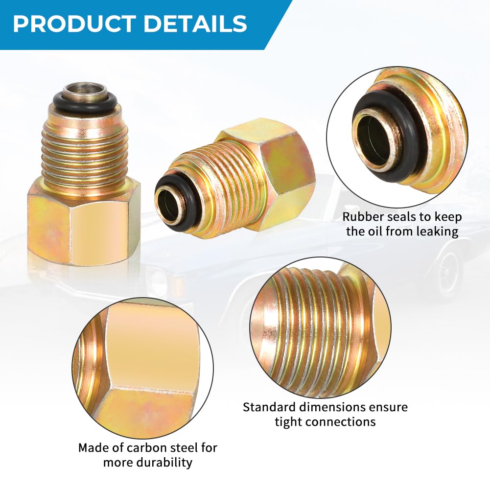 WIKIBB LS Swap Parts Power Steering Line Adapter Fitting Carbon Steel LS Pump To 3/8    Flare Older Style Lines M16-1.5 to 5/8-1