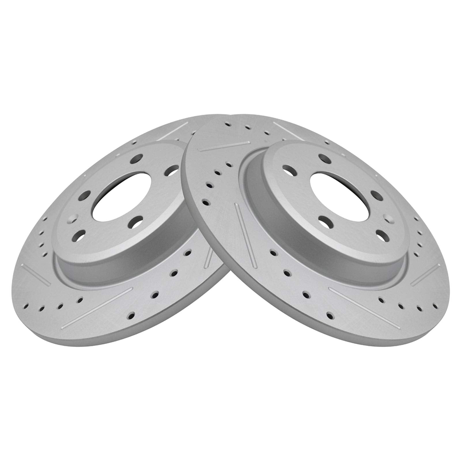 Trq Rear Performance Brake Rotor Drilled Slotted Pair Set For Audi A4 / A4 Quattro / A5 / A5 Quattro / A5 Sportback / A6 / A6 Qu