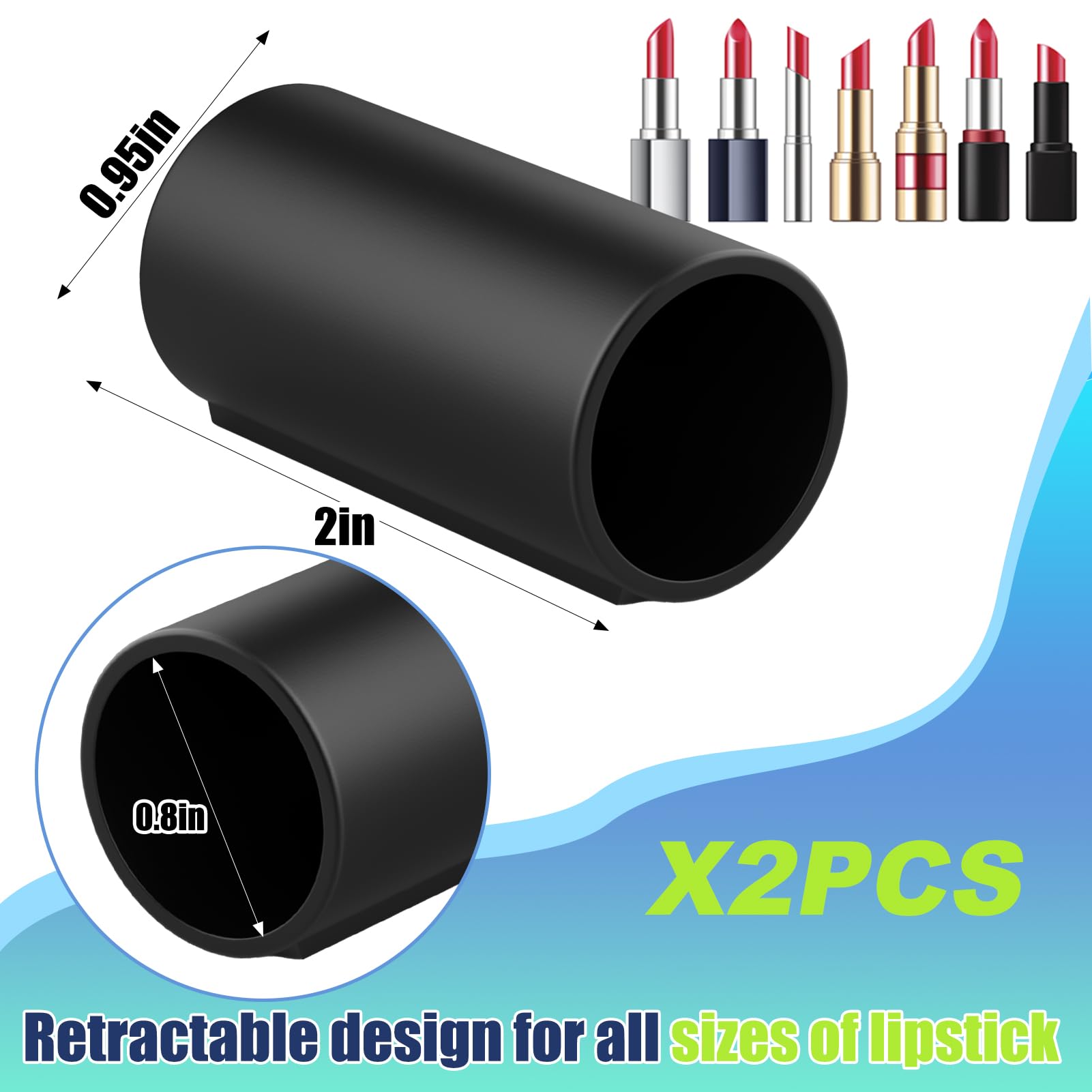 Vodolo 2PCS Car Lip Balm Holder No Melt,Silicone Holder for Chapstick,Fun Aesthetic Car Accessories for Women Interior,Car Holde