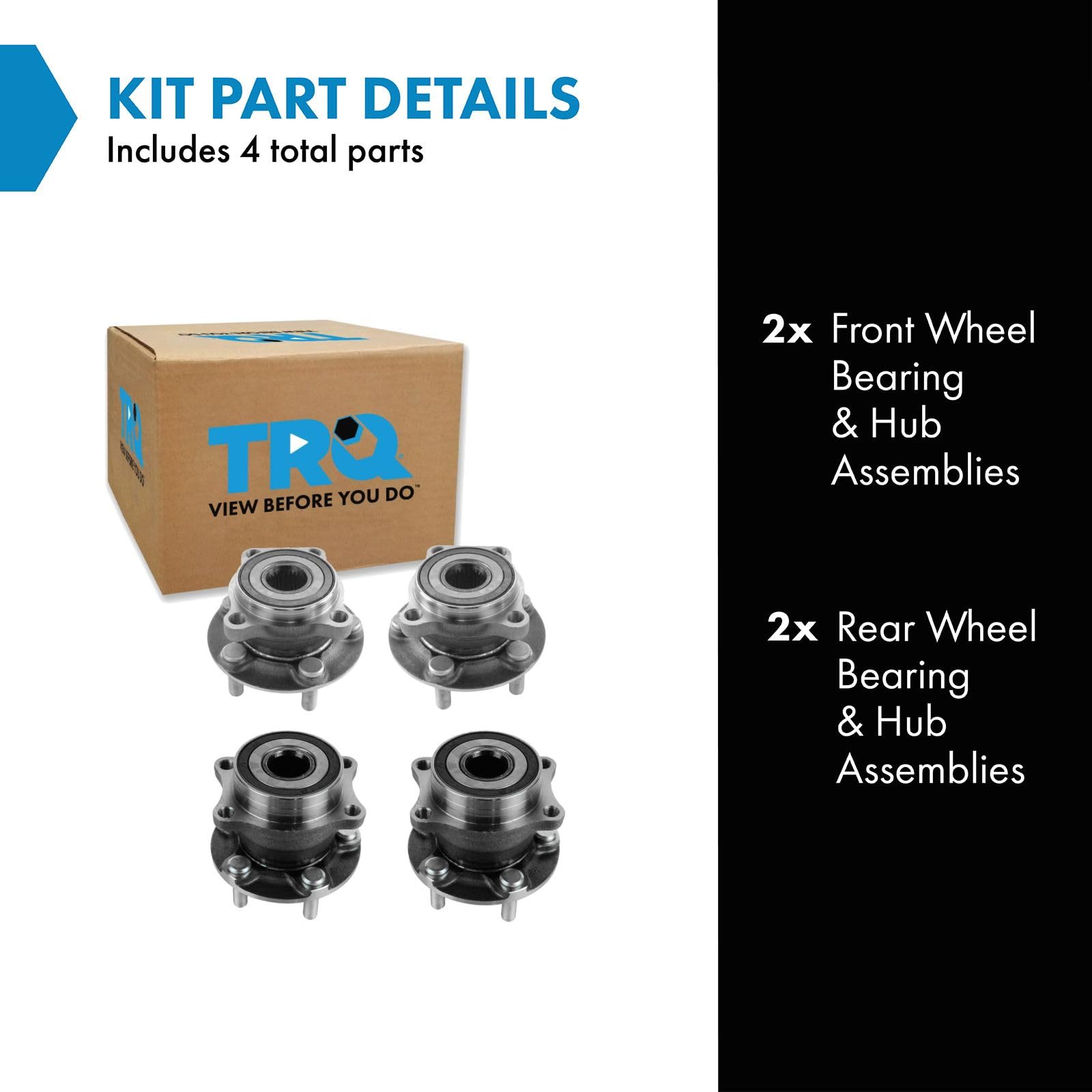 Trq Wheel Hub Bearings Assembly Set Compatible With 2009-2013 Subaru Forester 2012-2013 Impreza 2010-2014 Legacy Outback