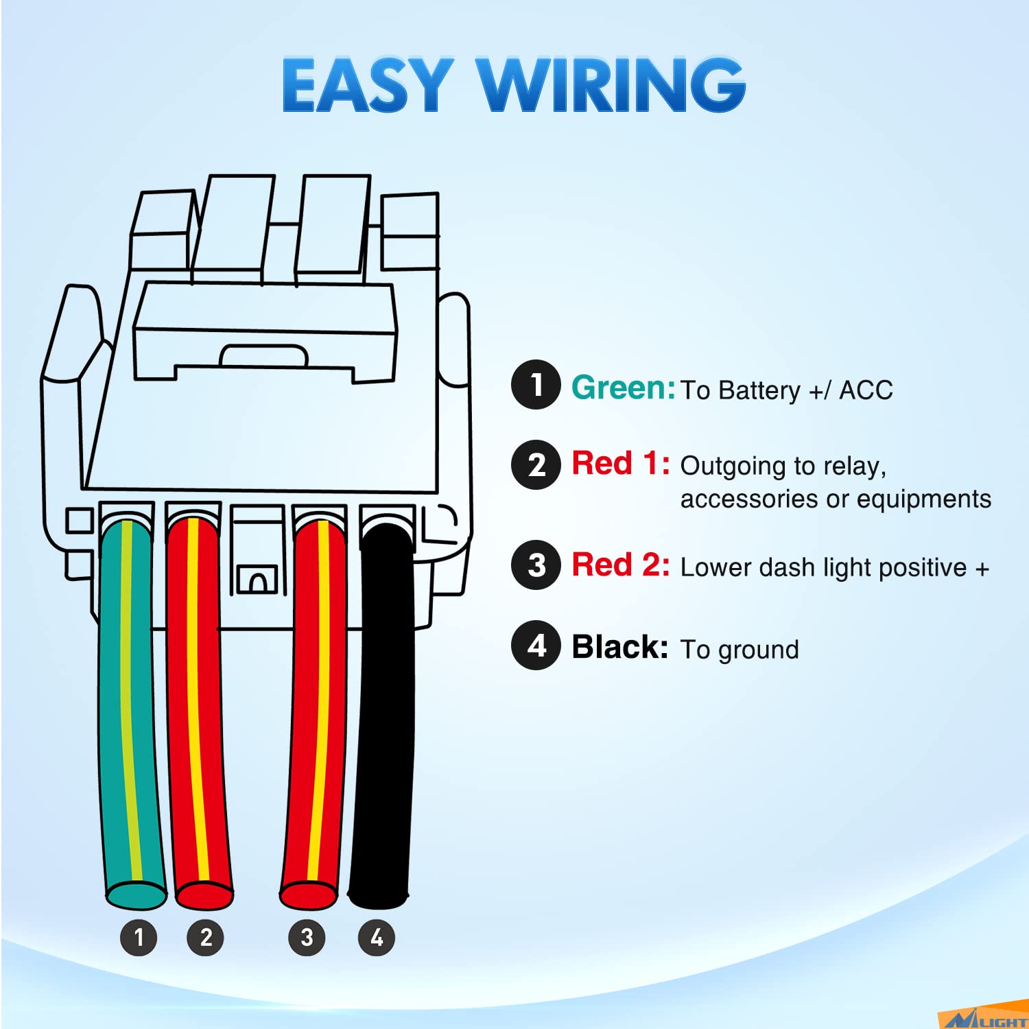 Nilight Led Light Bar Push Button Switch 12V On Off Switch With Connector Wire Kit 1.54'' X 0.83'' Replacement For Toyota Tacoma