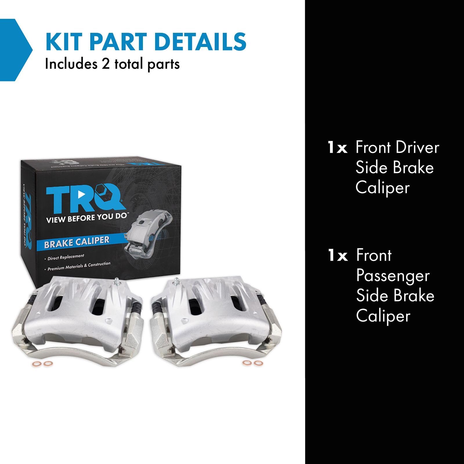 Trq Front Brake Caliper Set Compatible With 2004-2007 Ford Freestar Mercury Monterey