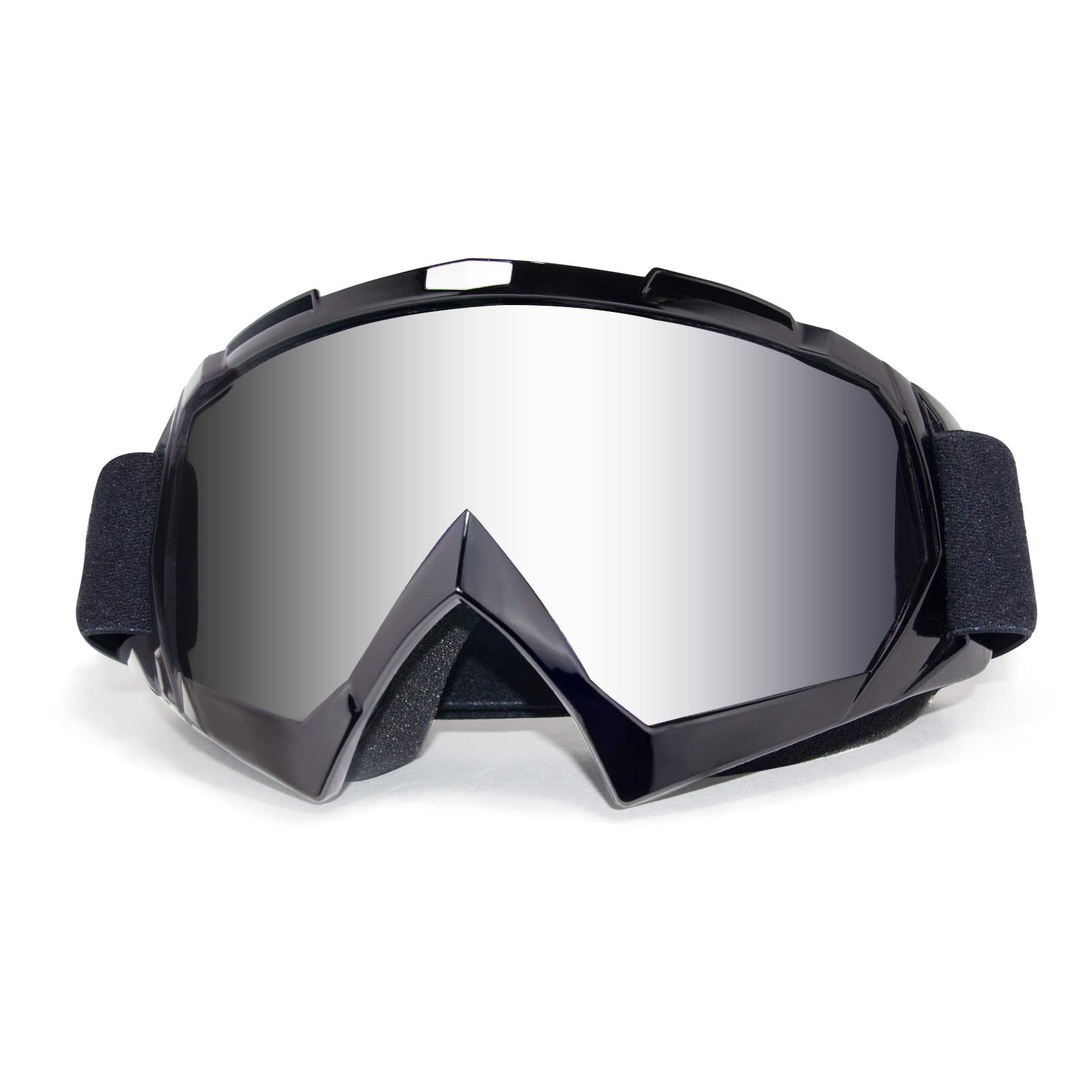 Copvner Motocross Goggles, Silver Lens, Black Frame, Adjustable Strap, Offroad Goggles For Adults Men Women Youth Kids, Uv Prote