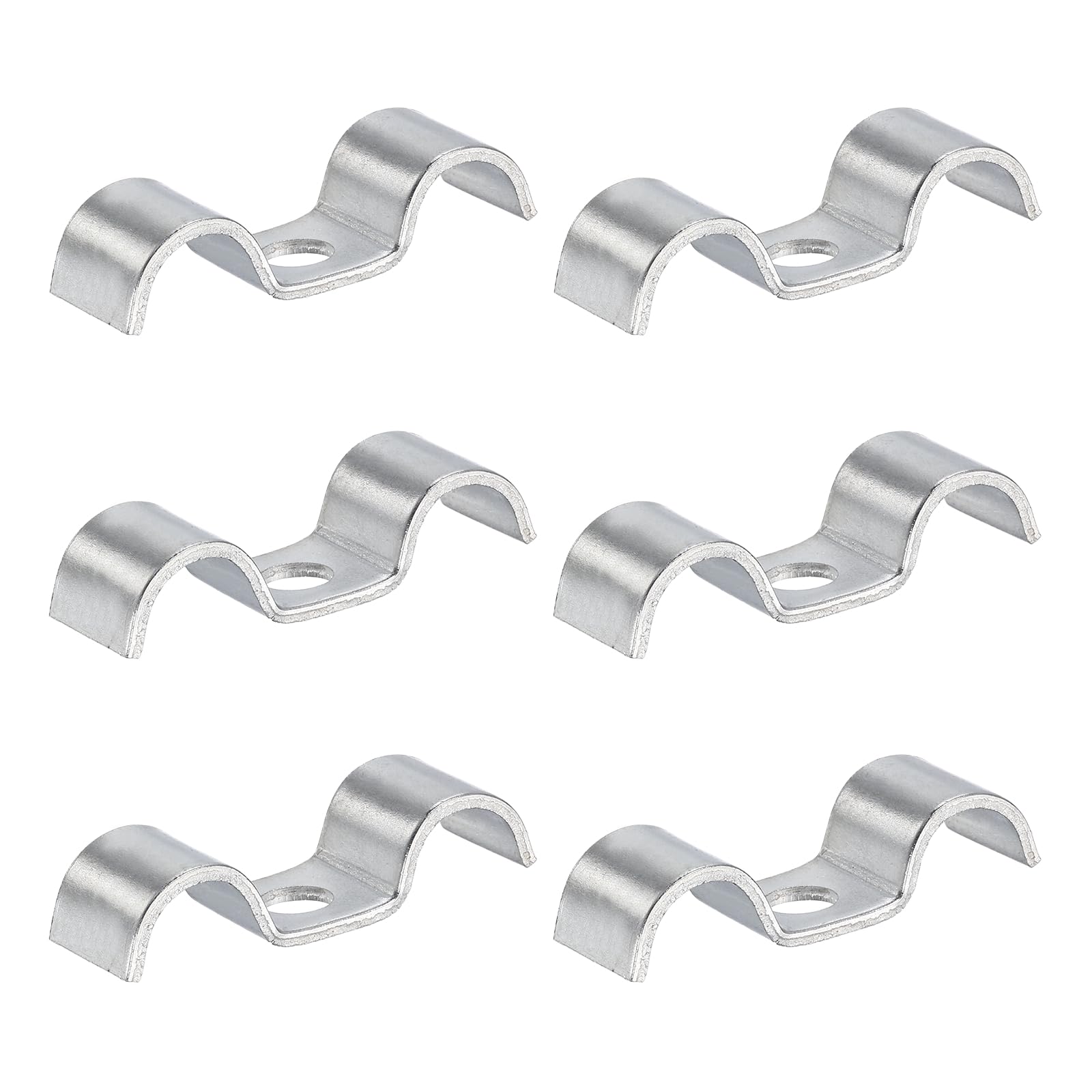 HARFINGTON 6Pcs Stainless Steel Double Line Clamp 12 mm / 1/2 inch Fuel Lines Clips M-Shape Mounting Clip for Brake Fuel Lines T