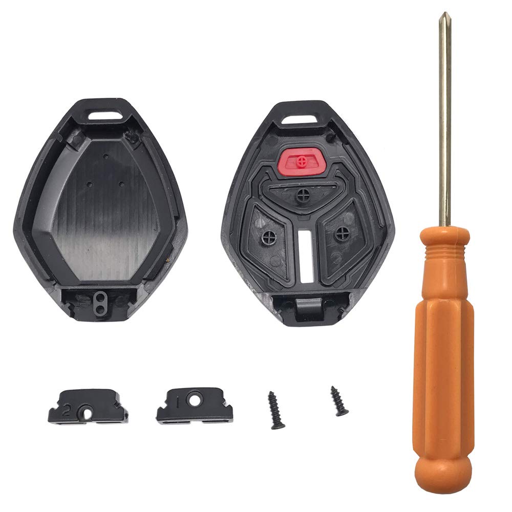 4 Buttons Replacement Key Fob Cover Case Fits For 2007-2012 Mitsubishi Lancer Outlander Eclipse Galant Endeavor Keyless Entry Key Fob Shell (2Pcs)
