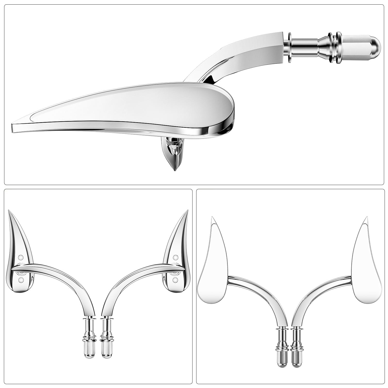 8Mm 10Mm Motorcycle Rearview Mirrors Handlebar Compatible With Harley Davidson Road King Street Electra Glide Road Glide Dyna So