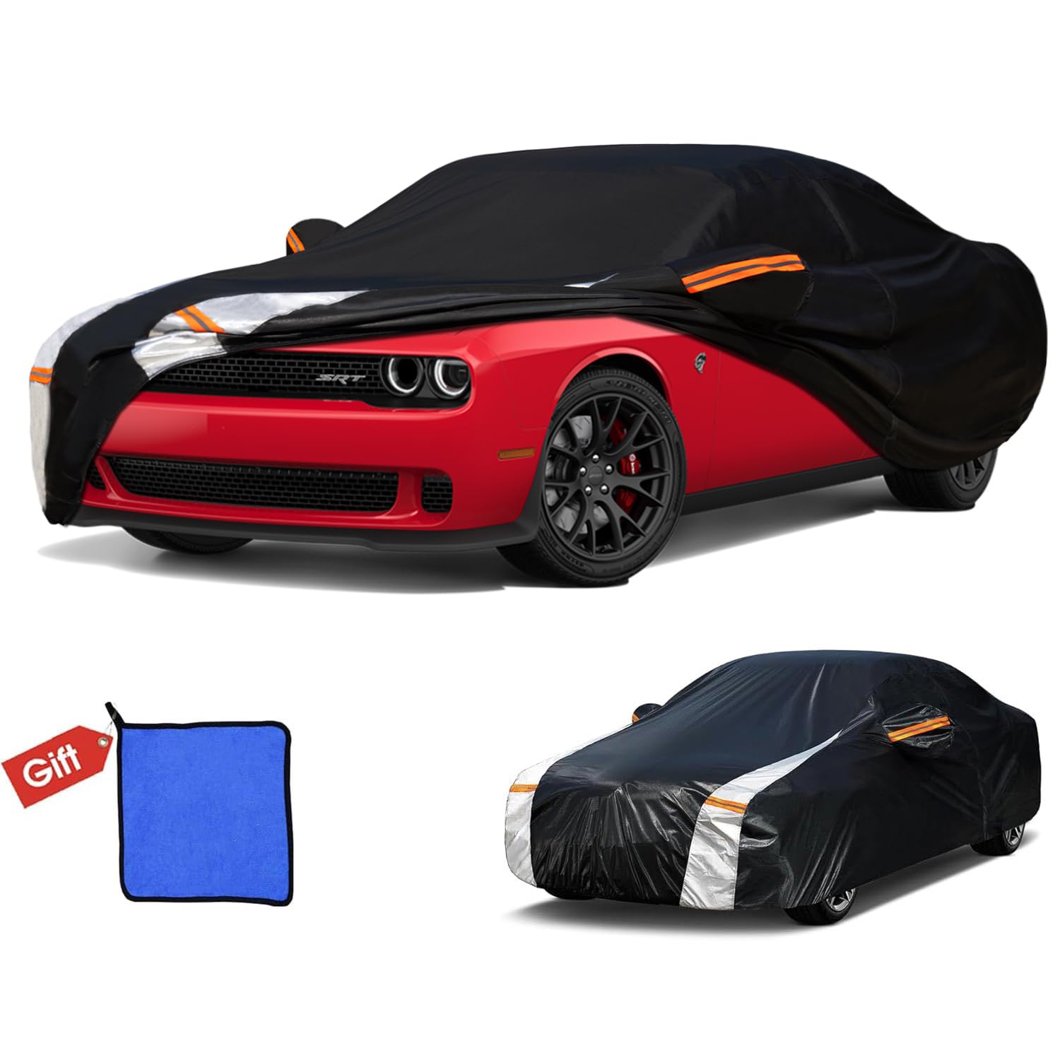 Cotryvox Car Cover For Dodge Challenger Hellcat (2008-2025) All-Weather Outdoor Waterproof Rain Snow Uv Sun Protector Full Exter