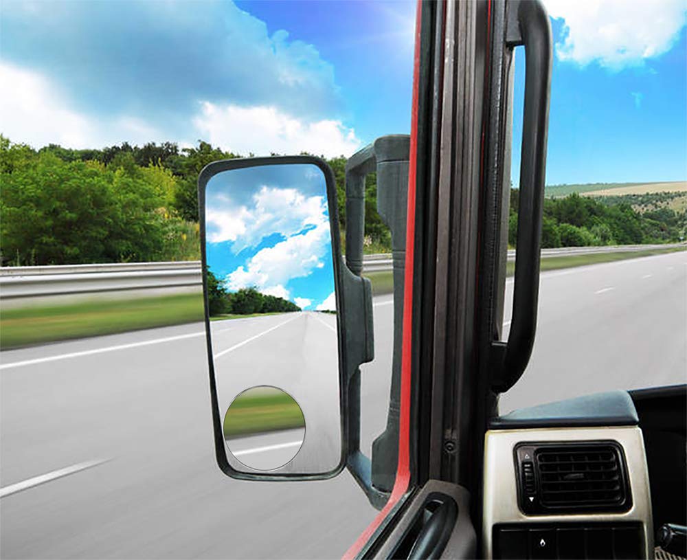 Ampper 4 Pack 3'' Blind Spot Mirrors, Aluminum Frame Glass Convex Rear View Blind Spot Mirrors For Pick-Up Truck, Suv, Van, Larg