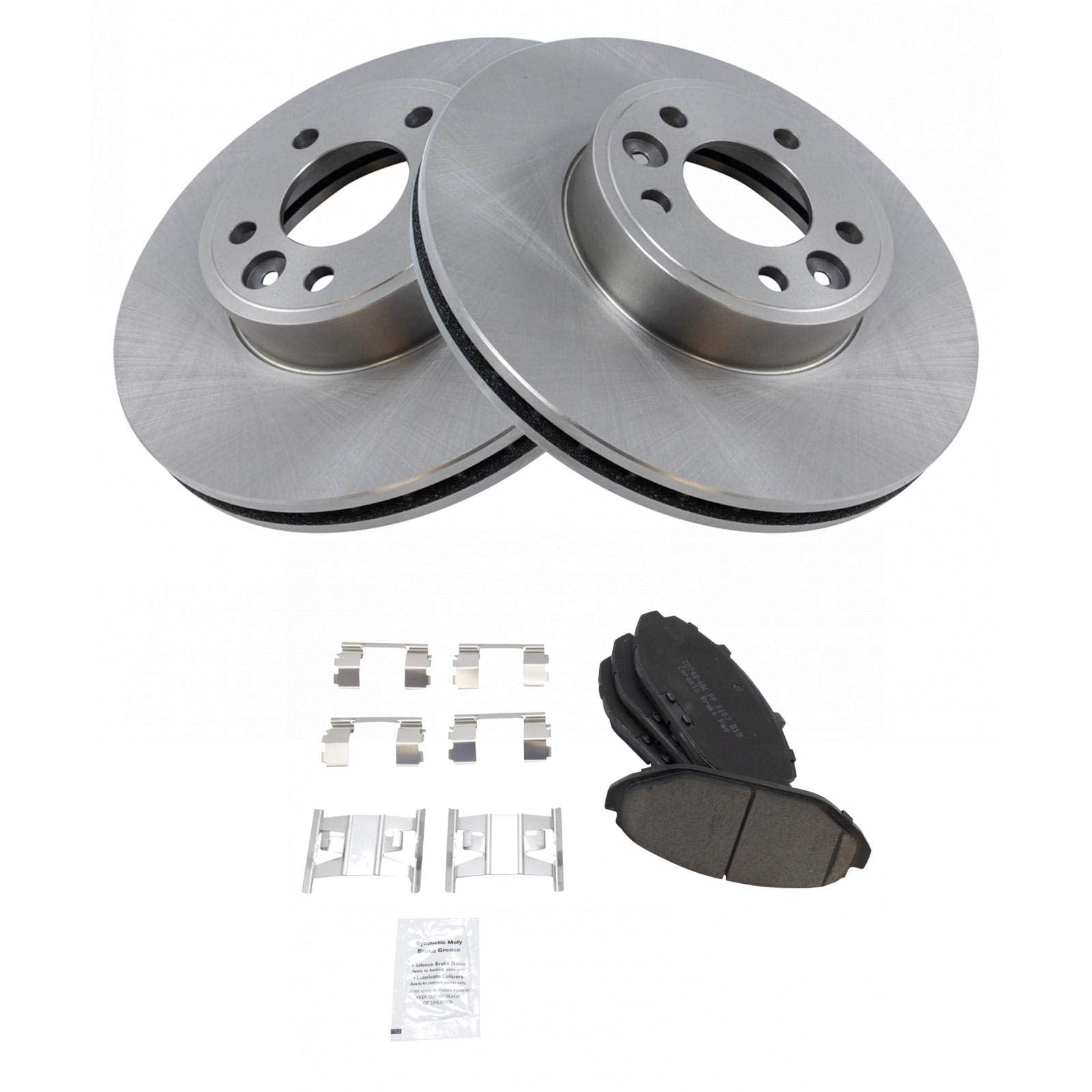 Trq Front Brake Pad & Rotor Kit Brake Pads Brake Rotor Ceramic Compatible With 1998-2002 Ford Crown Victoria Lincoln Town Car Me
