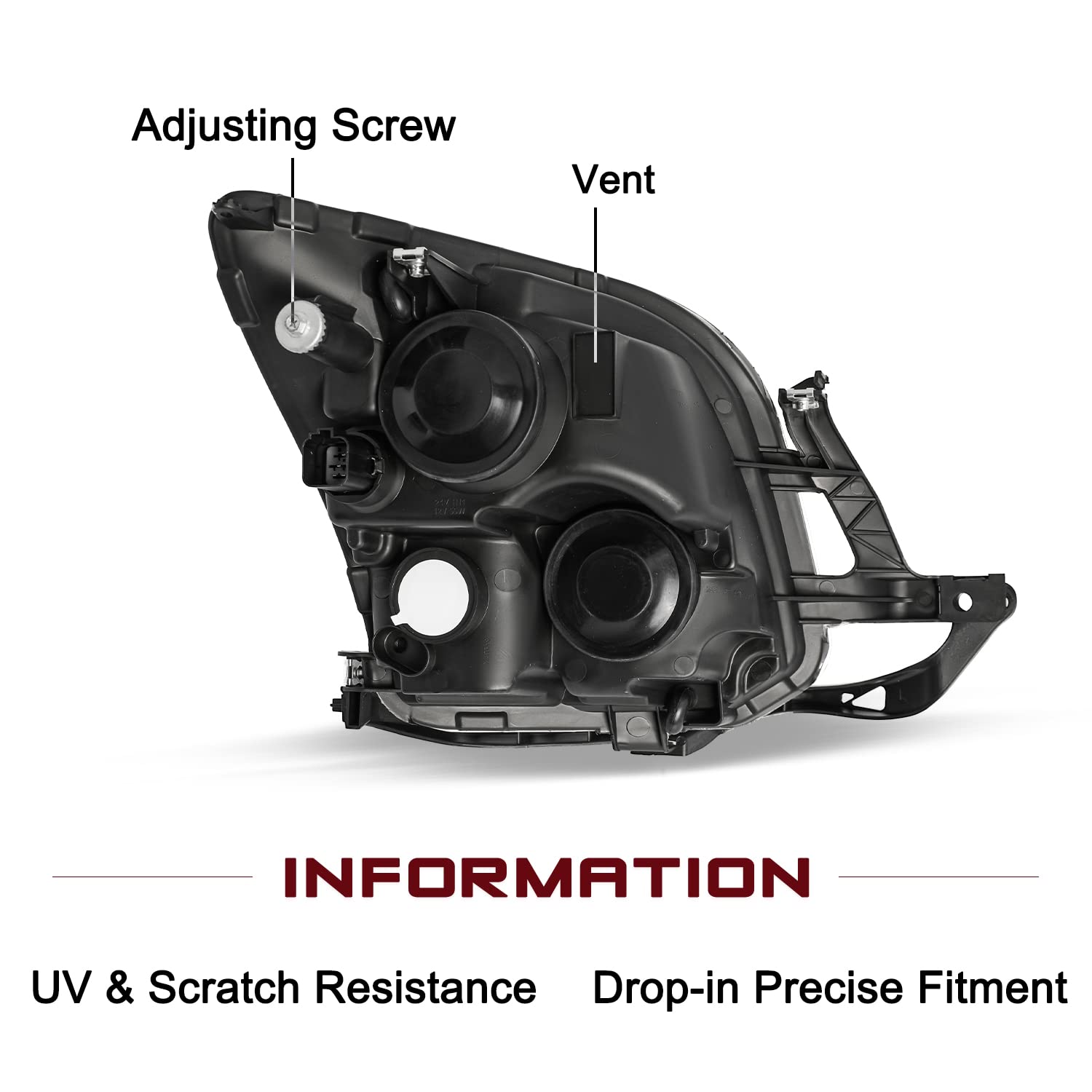 Jsboyat Headlight Assembly W/Bulbs Fit For 2006-2009 Ford Fusion Headlamp Replacement Passenger & Driver Side (Black Housing With Clear Reflector)