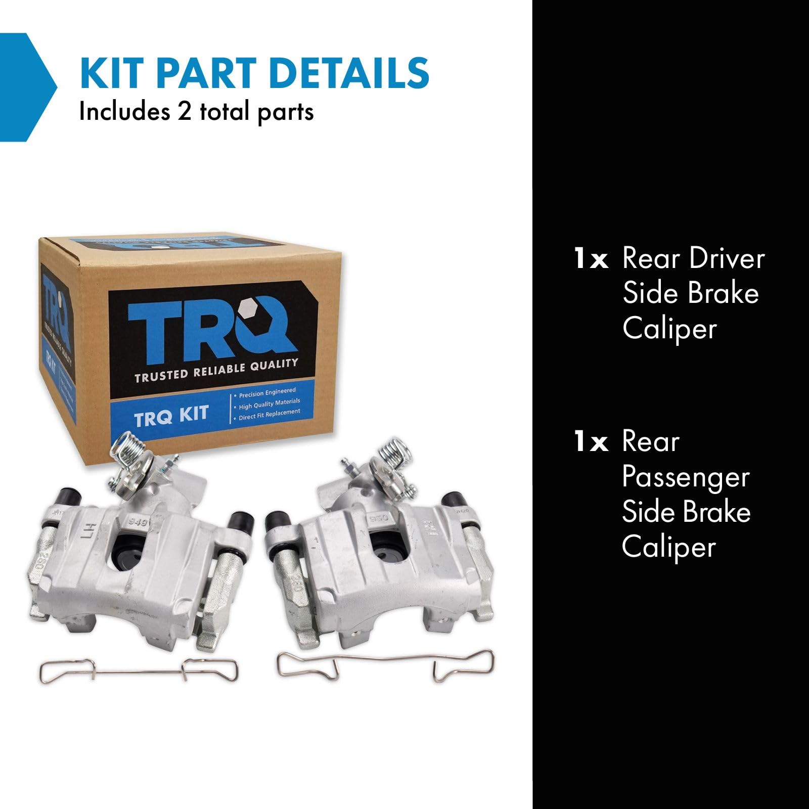 Trq Rear Brake Caliper Set Compatible With 2009-2013 Mazda 3