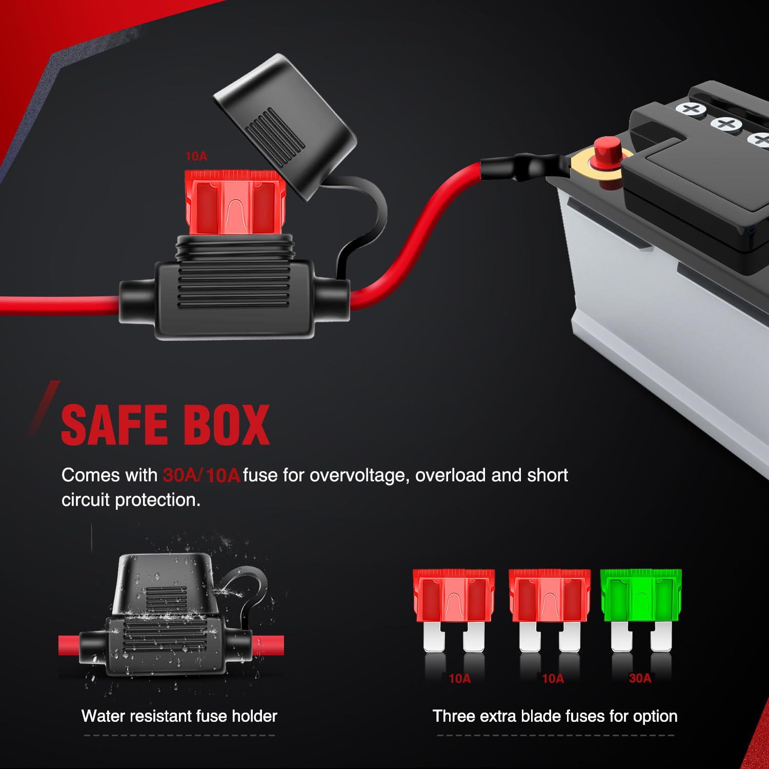 Nilight LED Light Bar Wiring Harness Kit 12AWG Heavy Duty 12V 5Pin Rocker Switch Laser On Off Waterproof Switch Power Relay Blad