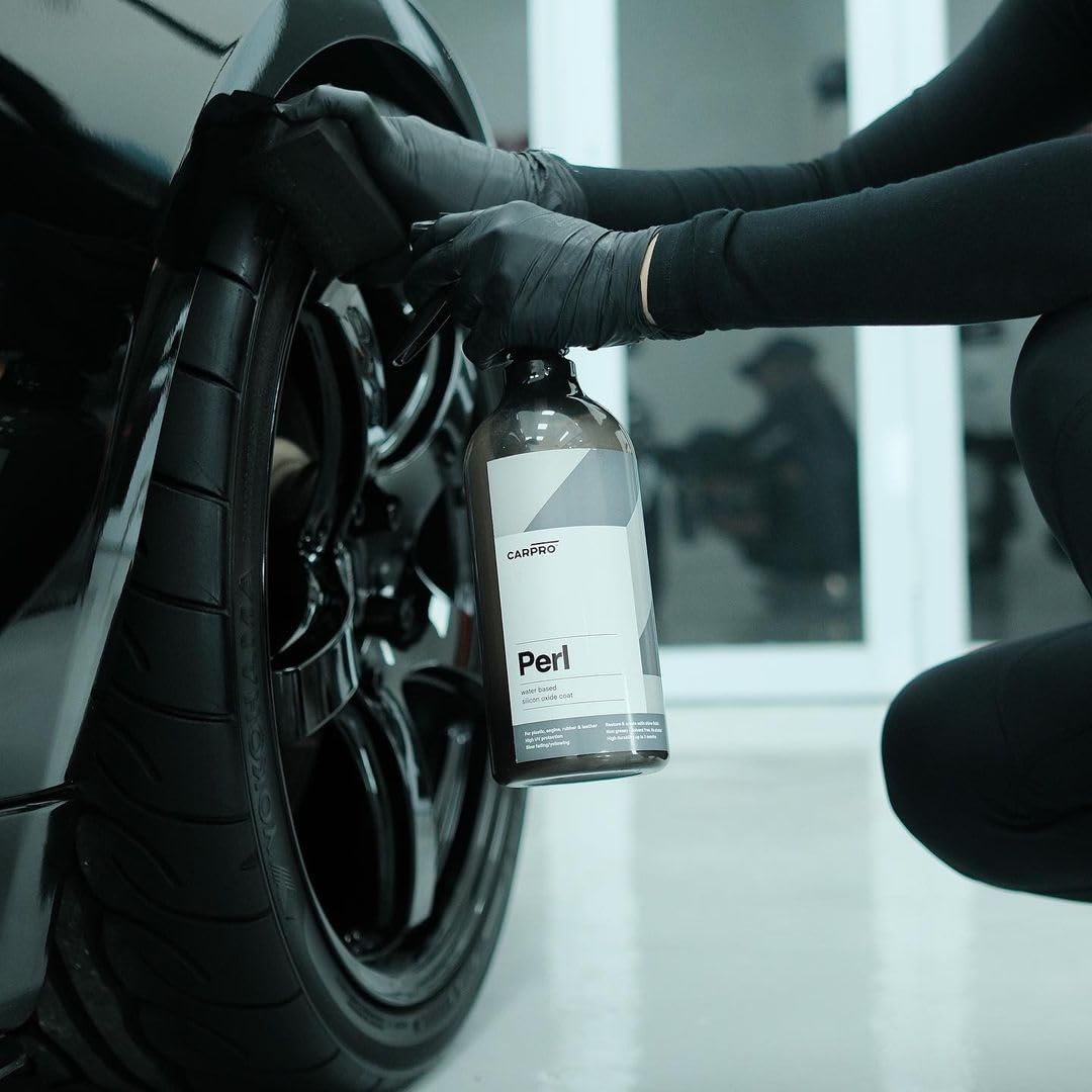 Carpro Perl Plastic & Rubber Protectant - [Plastic, Engine, Rubber, Leather] - Concentrated Tire Dressing, Water Based Uv Protection, Satin Finish - 1 Liter (34Oz)