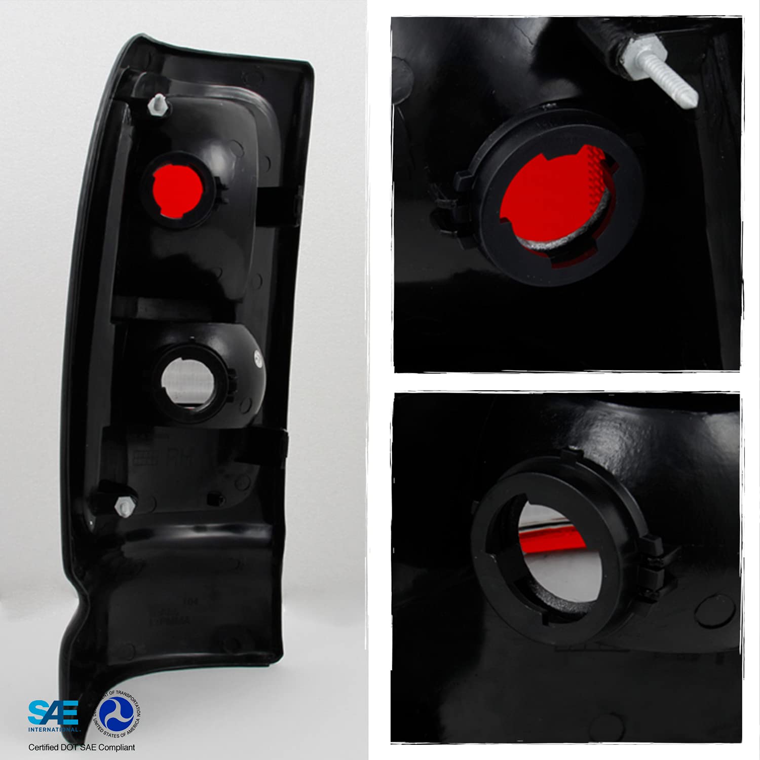 Akkon - For Dodge Ram 1500/2500/3500 Pickup Truck Red Smoked Tail Lights Brake Lamps Replacement Left + Right