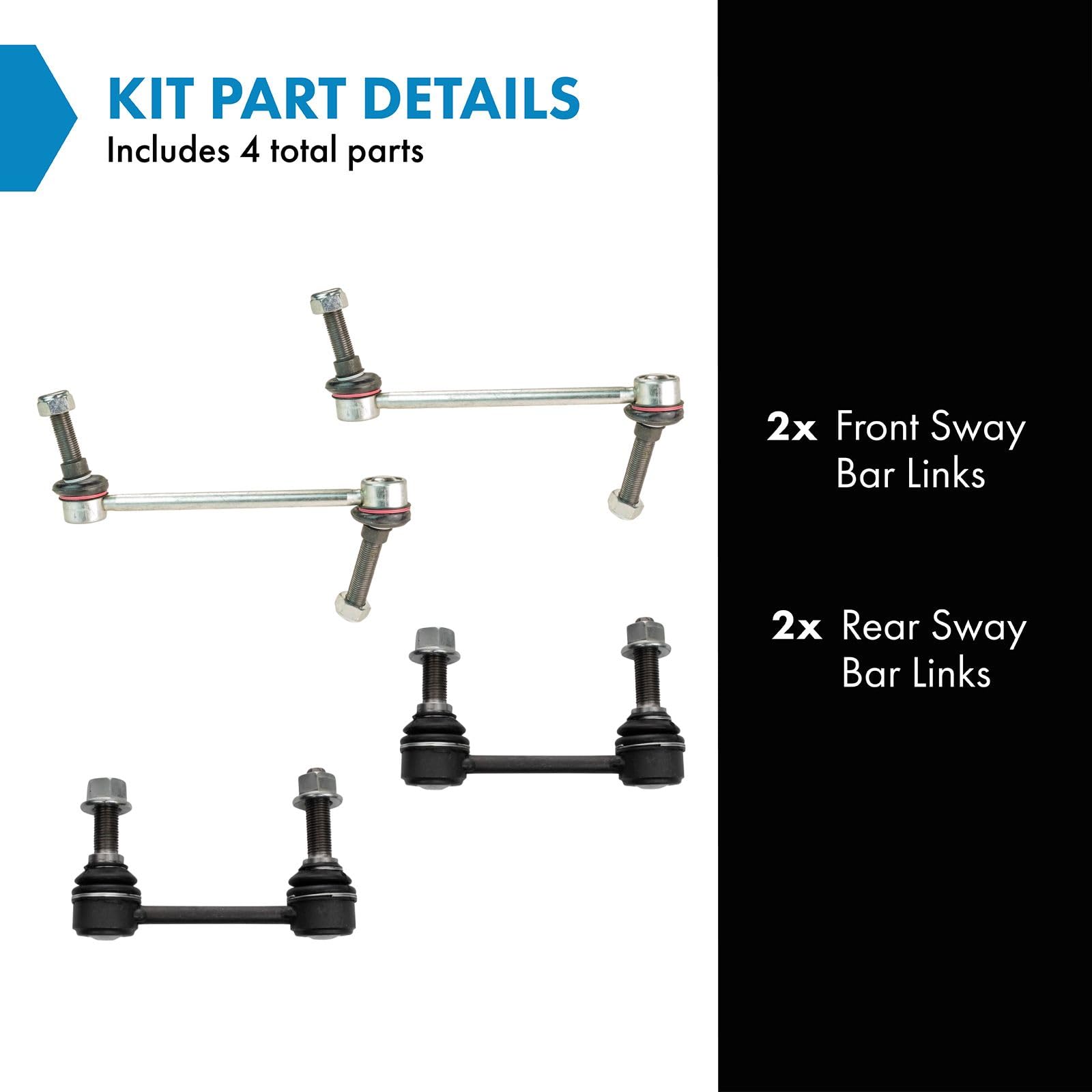 Trq Sway Bar Link Set Compatible With 2006-2012 Mercedes-Benz