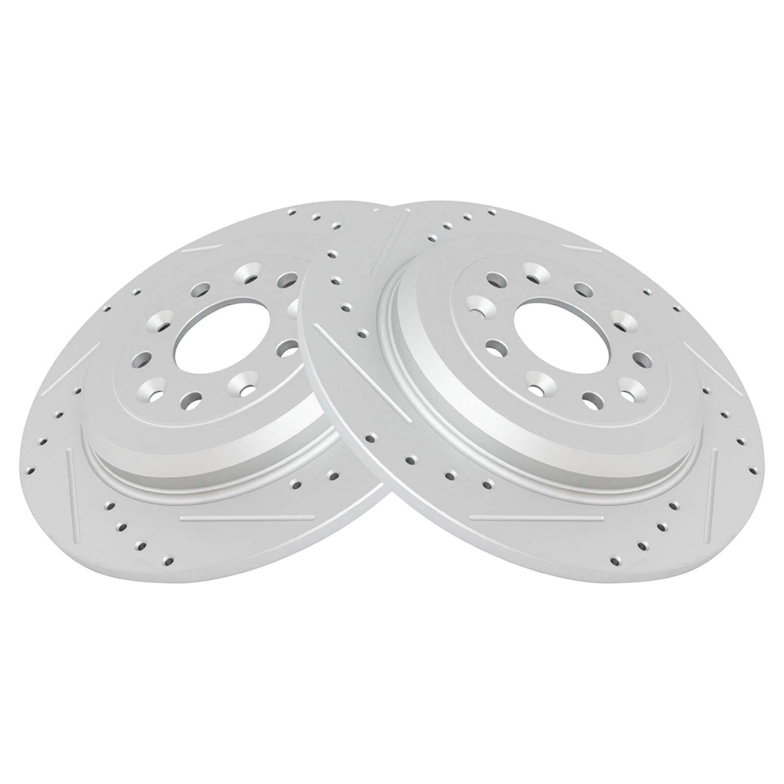 Trq Rear Performance Brake Rotor Drilled Slotted Pair Set For Edge/Explorer/Five Hundred/Flex/Freestyle/Mks/Mkt/Montego/Sable/Ta