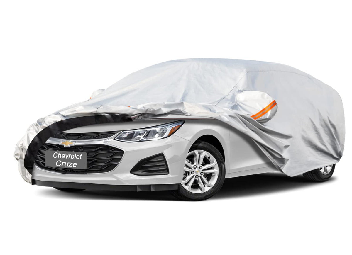 Gunhyi 6 Layer Car Cover Custom Fit Chevrolet Cruze (2009-2025) Waterproof All Weather, Heavy Duty Outdoor Snow Sun Rain Uv Prot