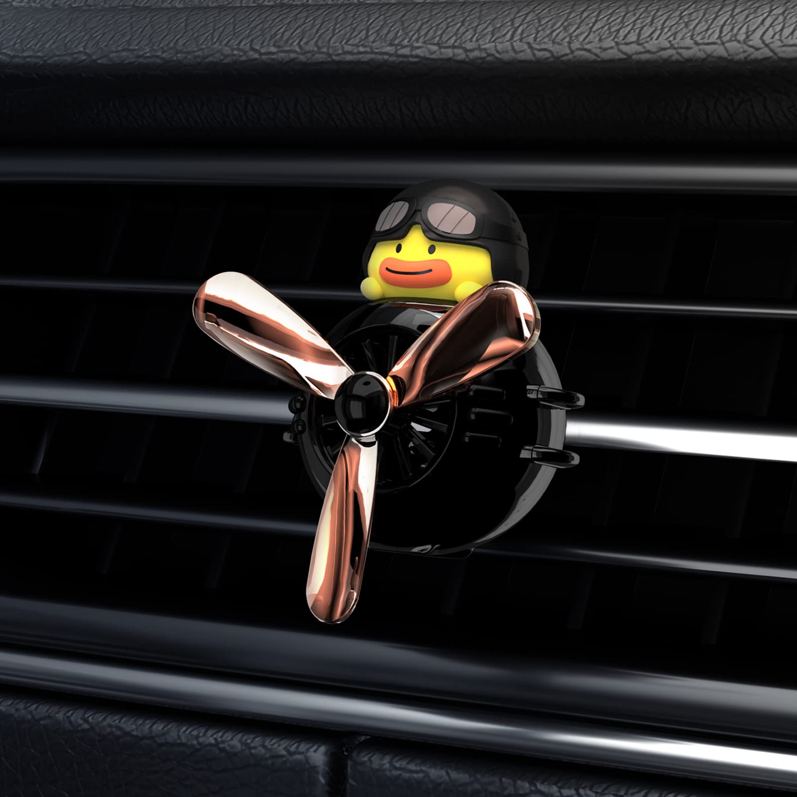Yokosea Car Air Freshener - Pilot Black Warrior Cute Diffuser, 1 Count, Rotating Propeller Design for Automotive Perfume Decoration