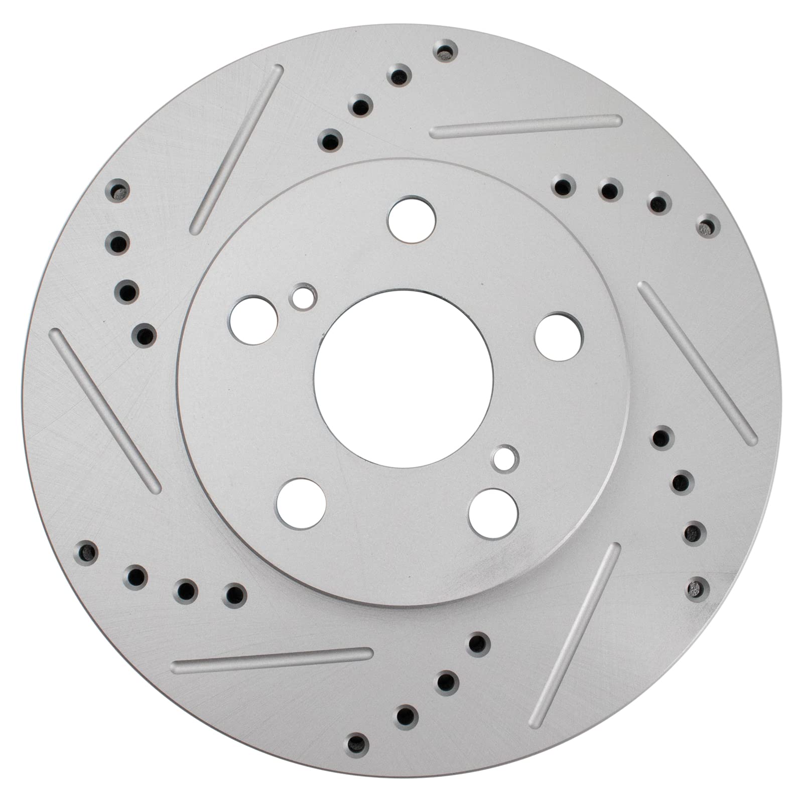 Trq Front Performance Brake Rotors Set Premium G-Coated Cross Drilled & Slotted Compatible With 2011-2017 Lexus Ct200H 2010-2015