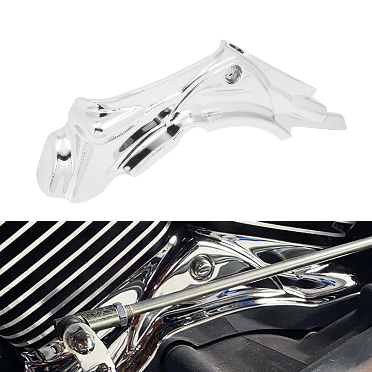 Hdbubalus Motorcycle Cylinder Base Side Covers Fit For Harley Touring Road King Road Street Electra Glide 2007-2016 Dyna Fat Bob Low Rider Super Glide 2006-2017 Chrome