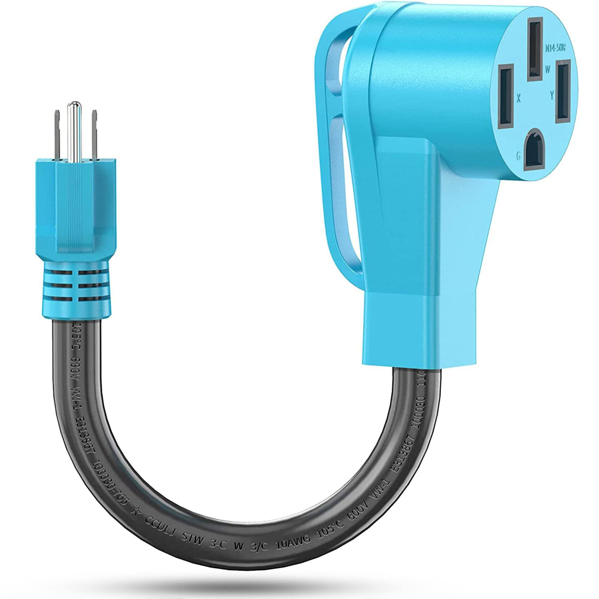 Circlecord 50 Amp To 15 Amp 110 Volt Rv Adapter Cord, Nema 5-15P Male To 14-50R Female Electrical Power Dogbone, Heavy Duty Stw