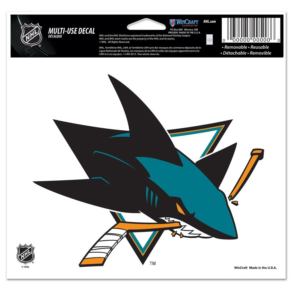 Wincraft NHL San Jose Sharks Multi-Use Colored Decal, 5' x 6'
