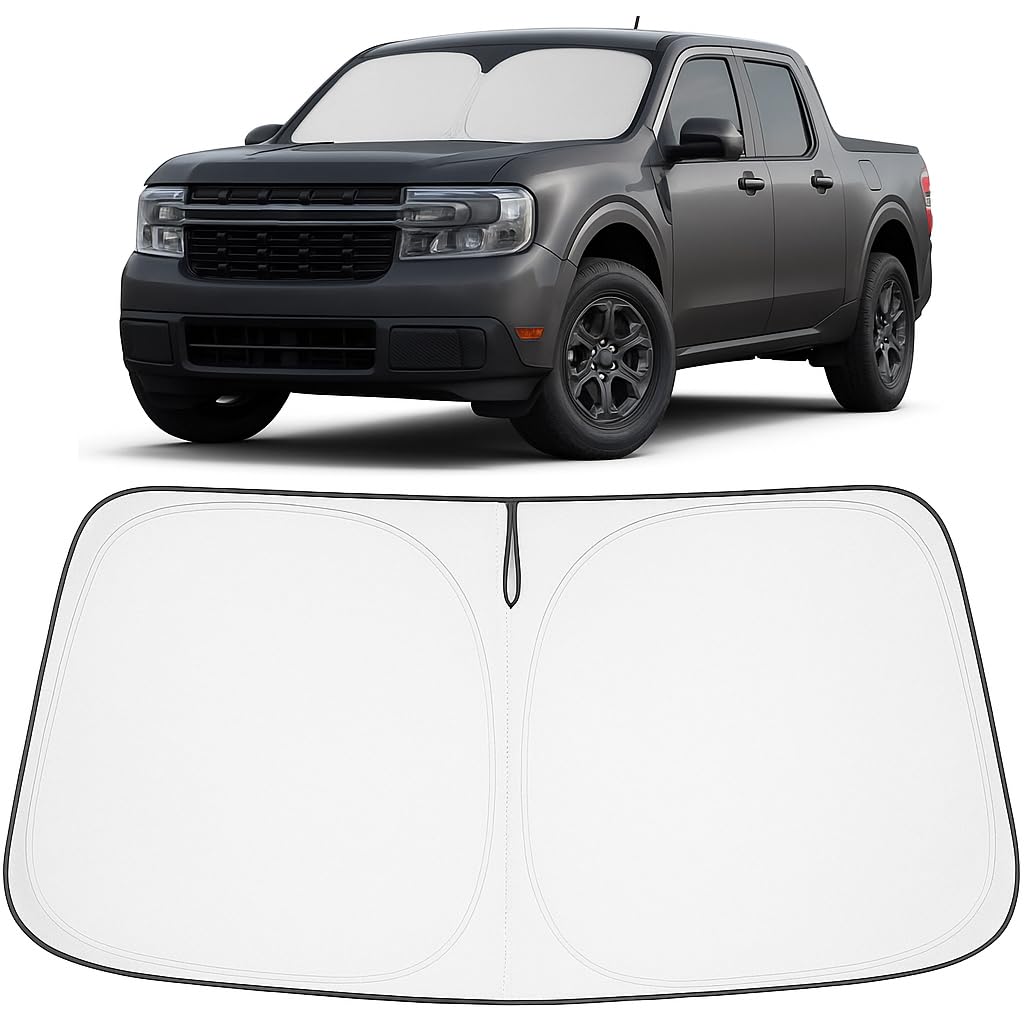 Proadsy 2025 Upgrade Windshield Sun Shade Custom Fit Ford Maverick 2022-2025 4-Layer Foldable Front Sunshade Protector Sun Visor
