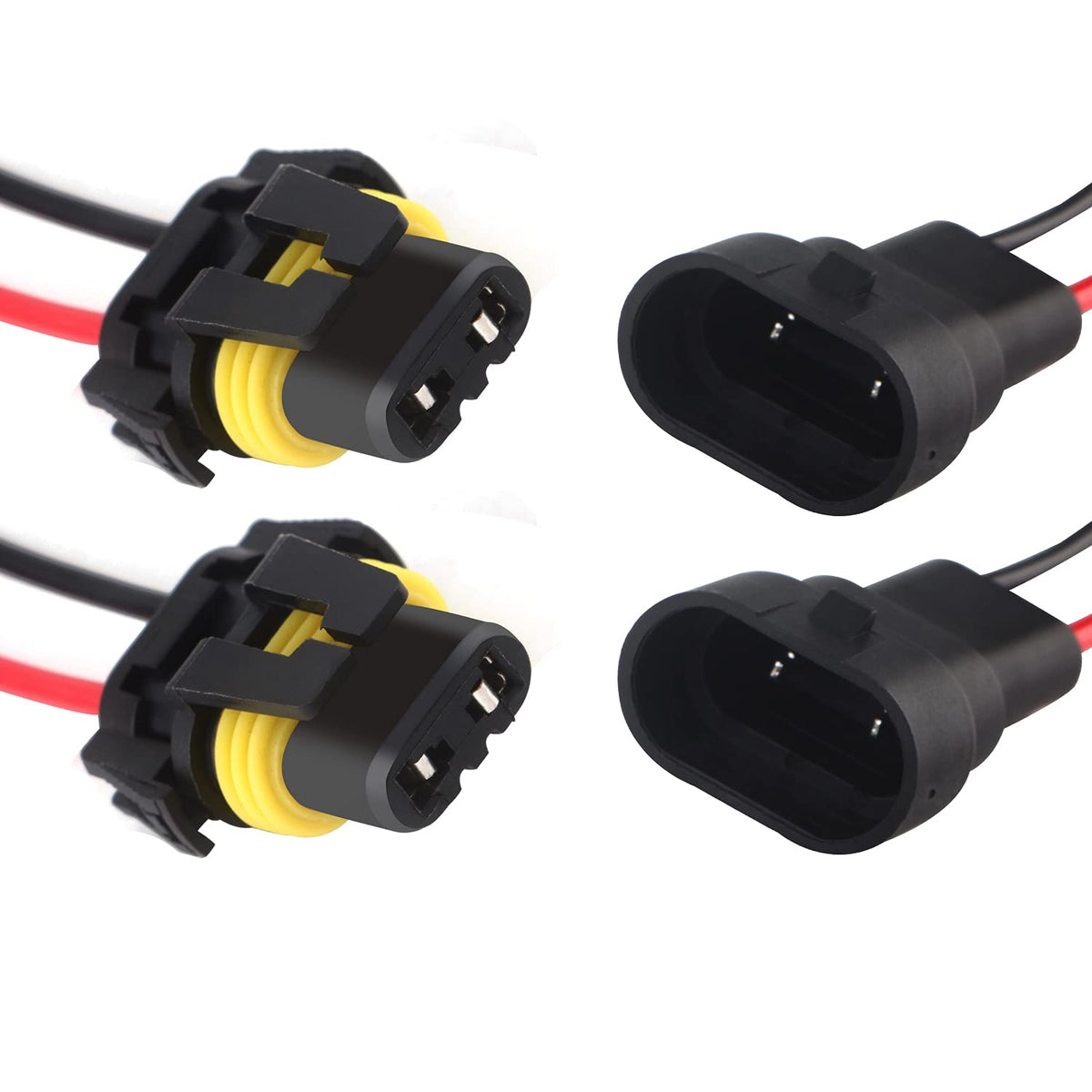 9005 9006 H10 Female Adapter Wiring Harness Sockets Wire Compatible & Male Adapter Wiring Harness Sockets Wire For Headlights Fog Lights 2Set