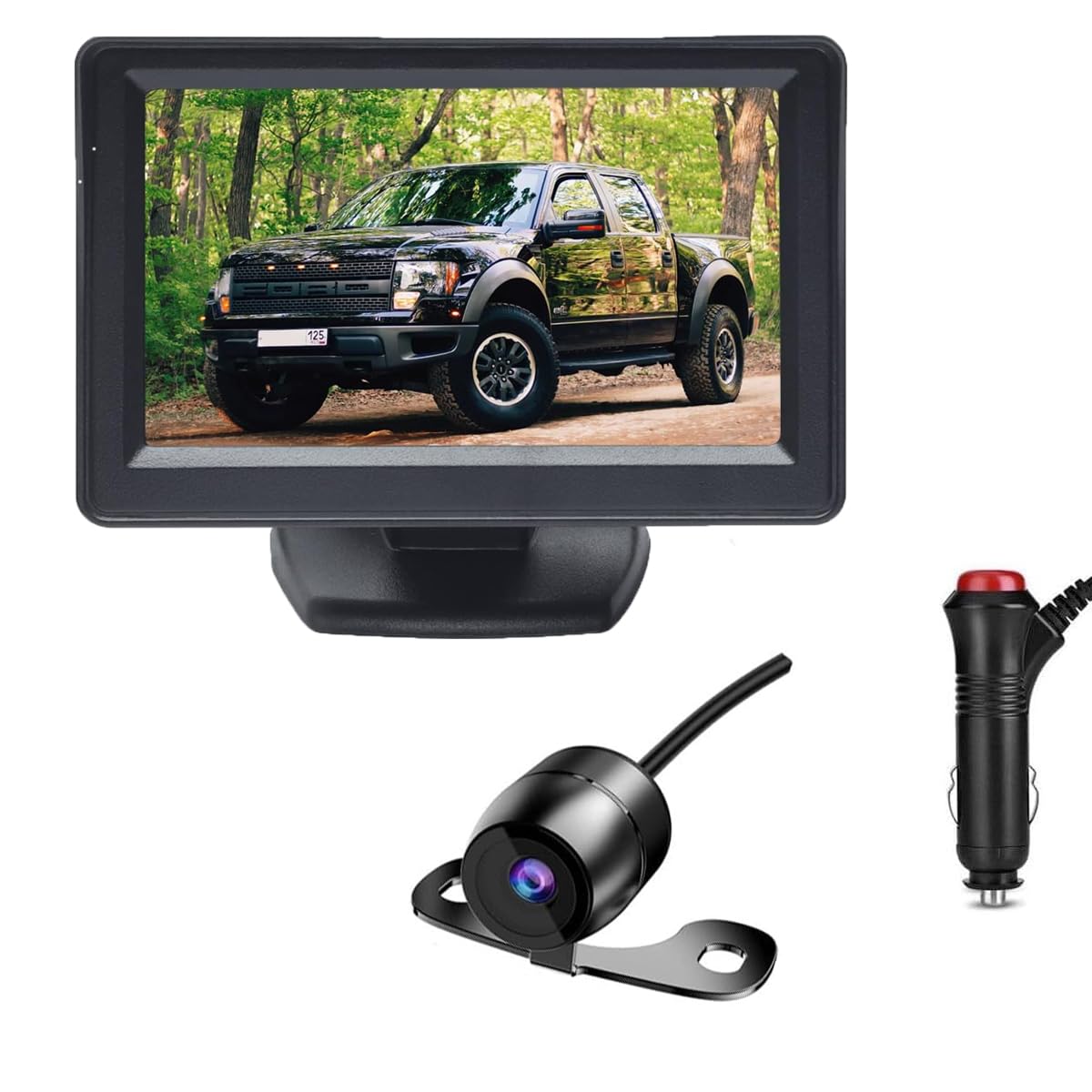 Backup Camera With Monitor Back Up Camera System For Car Truck Reverse Camera Plug And Play Waterproof Rear View With 4.3 Monito