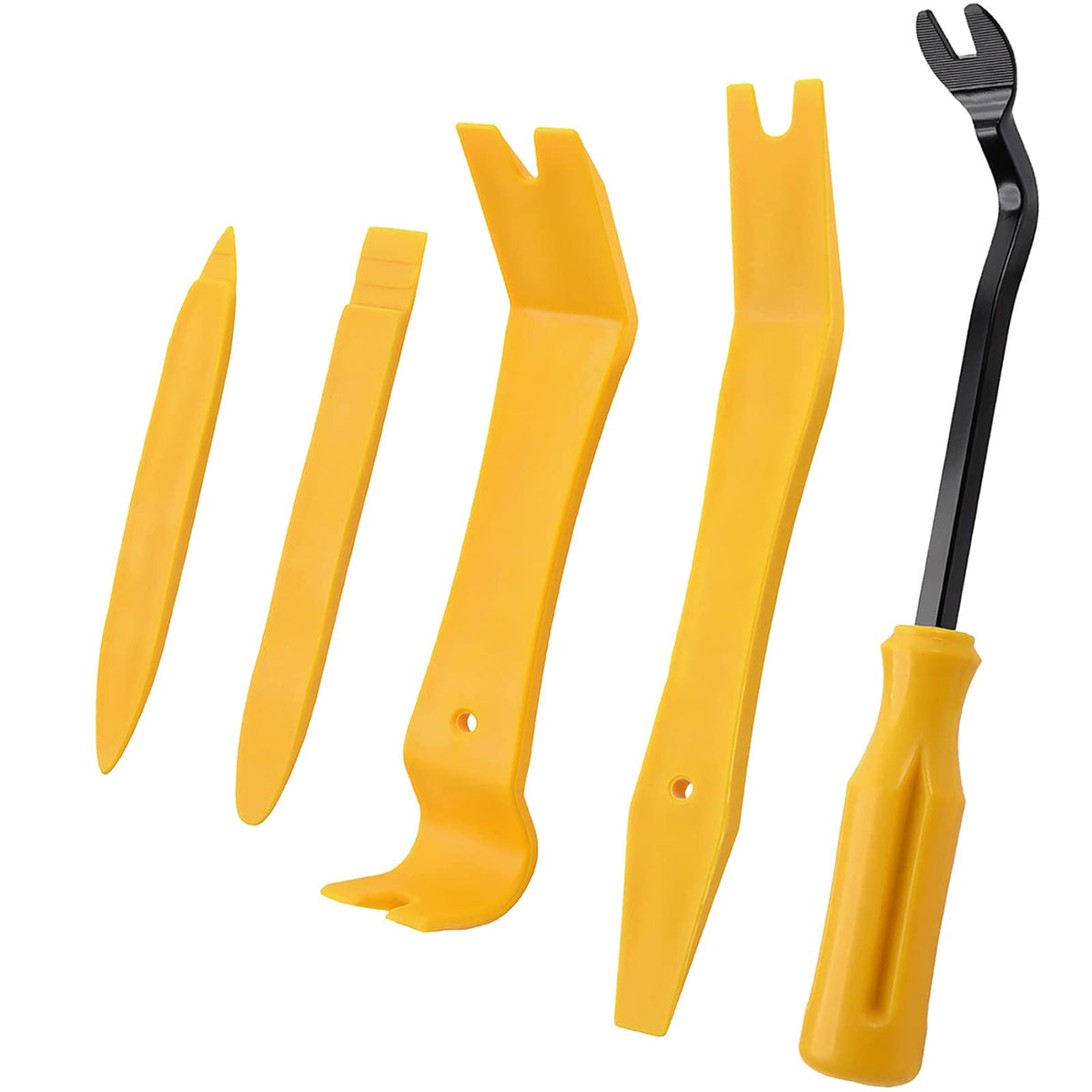 Car Trim Removal Tool Kit, 5 Pcs Auto Clip Removal Pry Tool For Door Dash Dashboard Panel Fastener Remover, Push Pin Puller Body