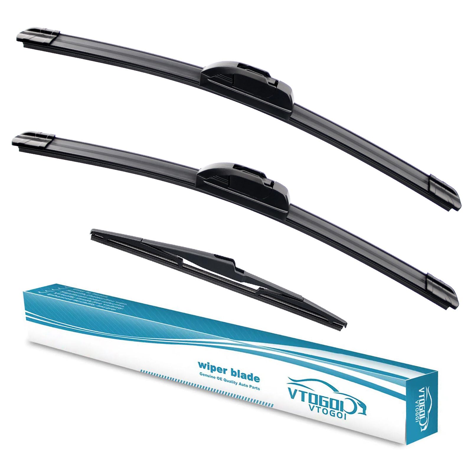 Vtogoi Wiper Blades With Rear Wiper Blades Set For Hyundai Santa Fe 2013-2018,Automotive Replacement Windshield Wiper Blades, That Meet Oem Quality Easy Diy Install 26'+14'+13'(Set Of 3)