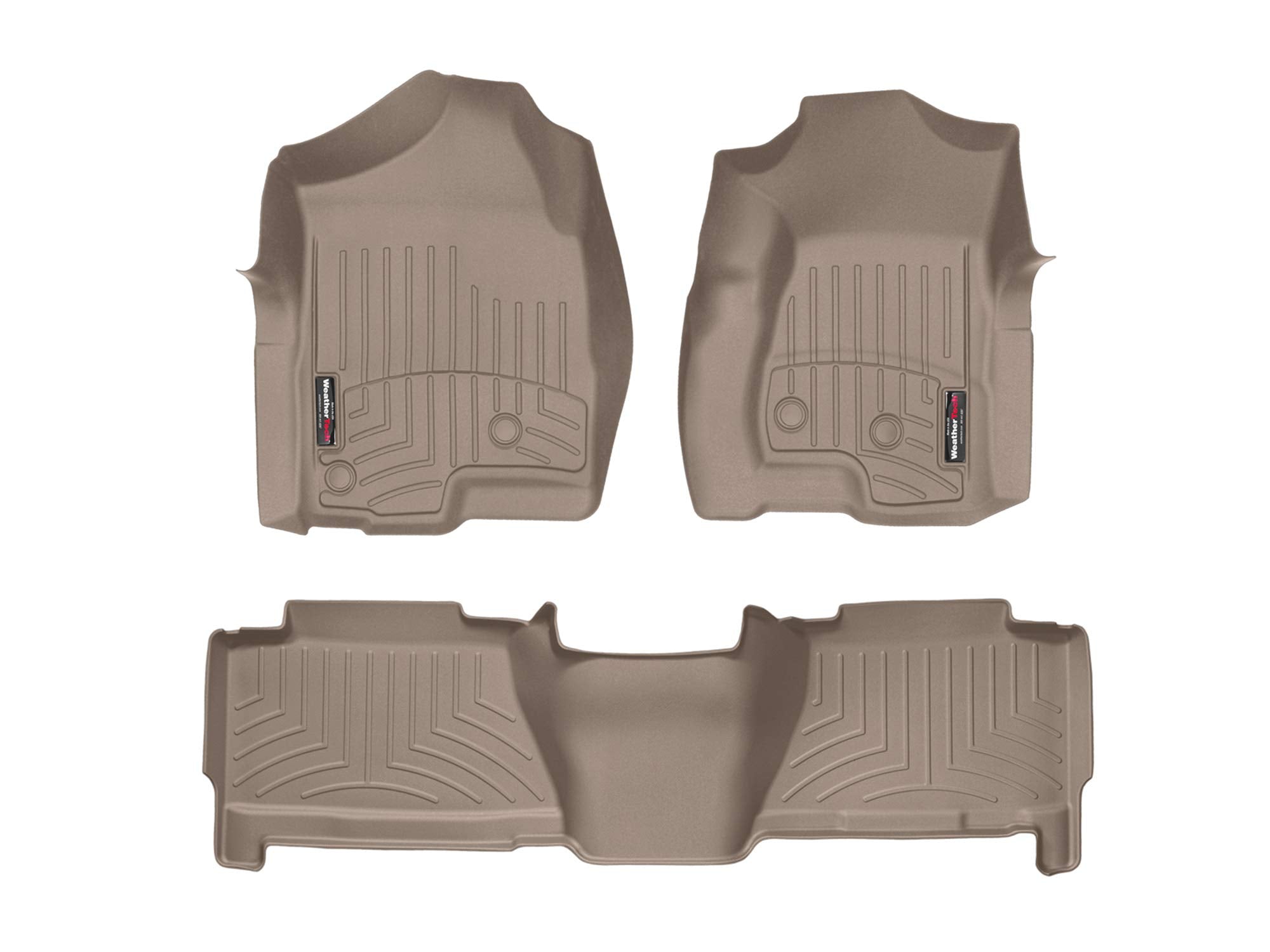 WeatherTech Custom Fit FloorLiners for Sierra, Silverado - 1st & 2nd Row (45003-1-4), Tan