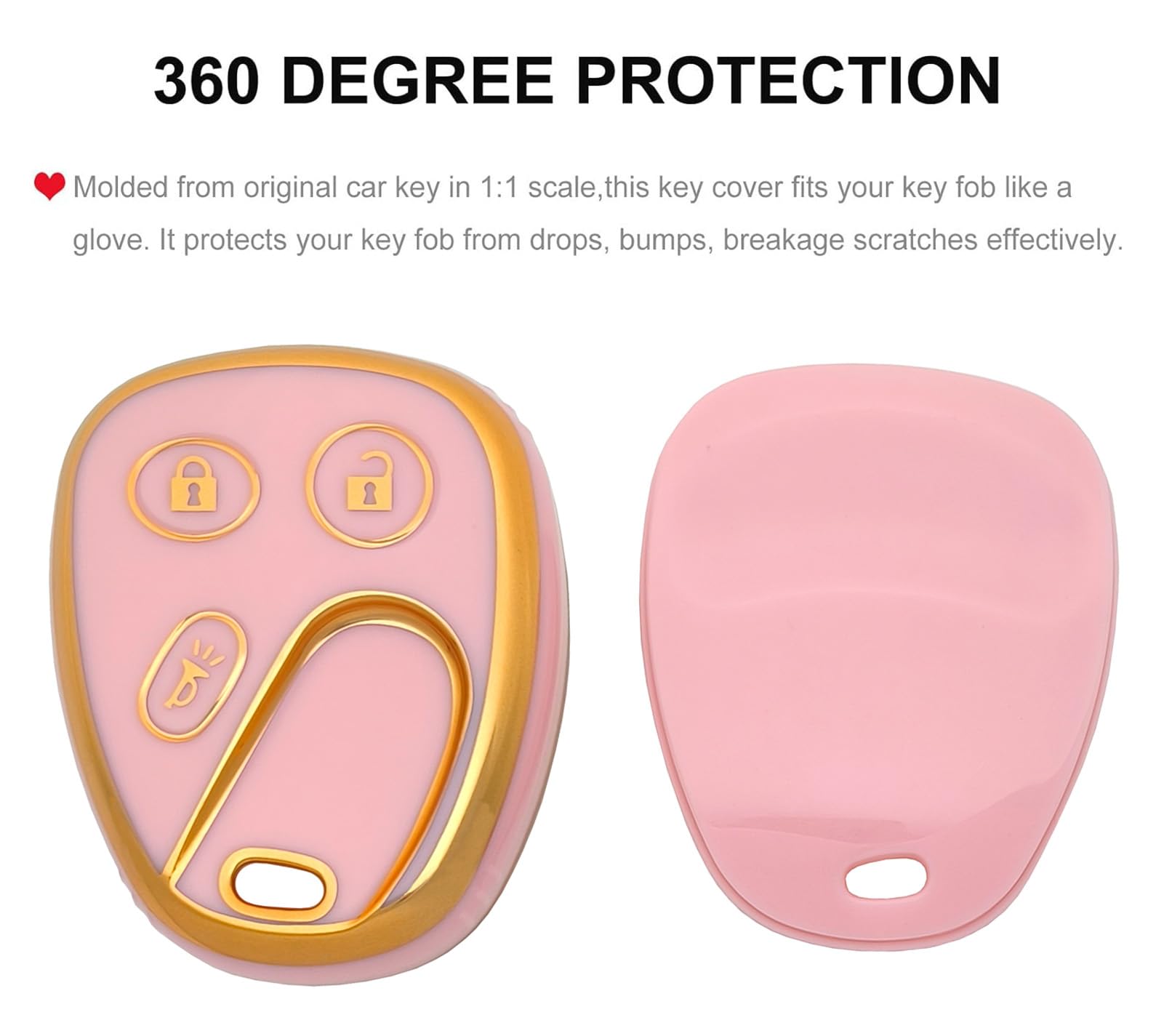 Key Fob Cover Case Shell Keychain For Chevy Tahoe Suburban Silverado Avalanche Equinox Ssr Gmc Sierra Yukon Cadillac Escalade Hu