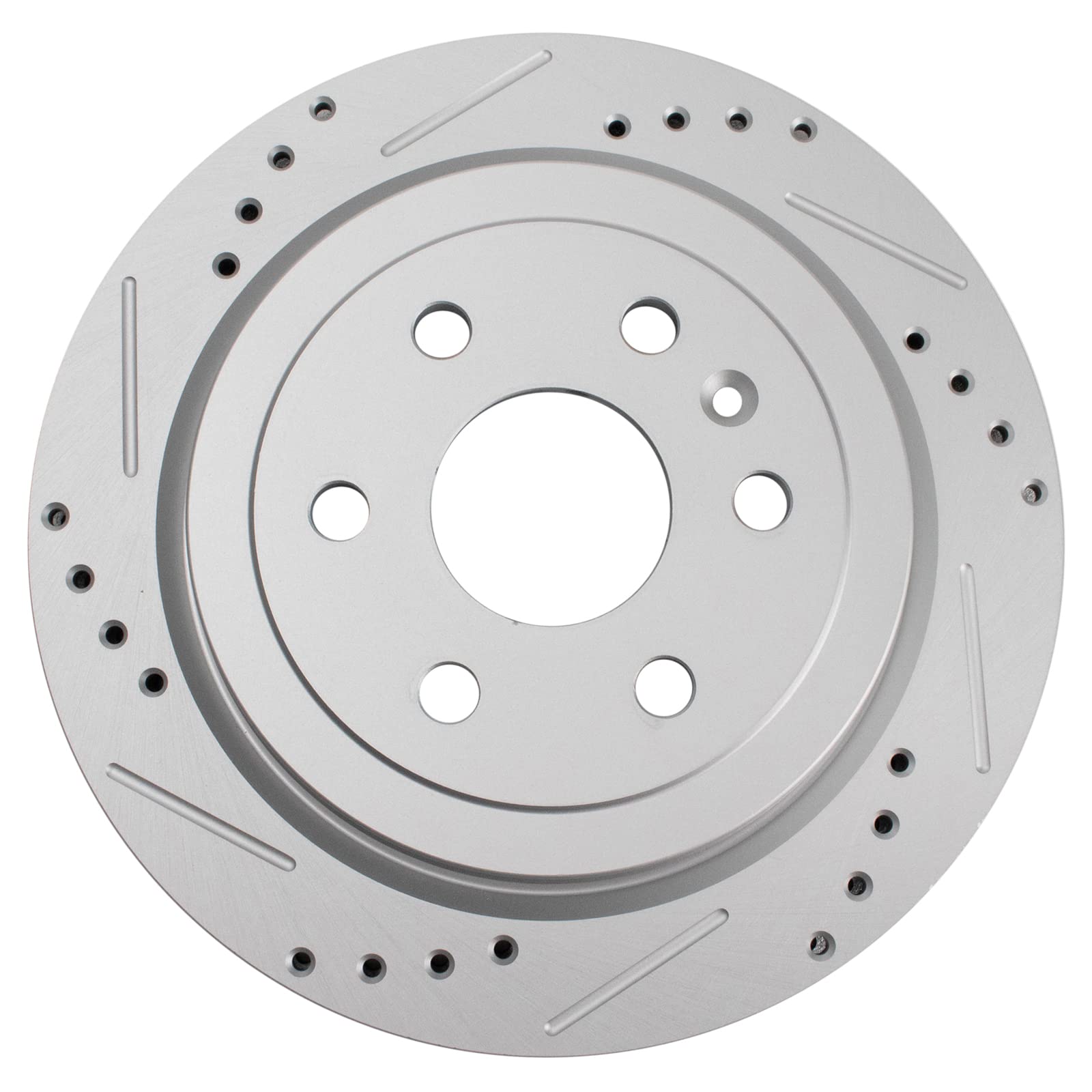 Trq Rear Performance Brake Rotors Set Vented Premium G-Coated Cross Drilled & Slotted Compatible With 2010-2016 Cadillac Srx