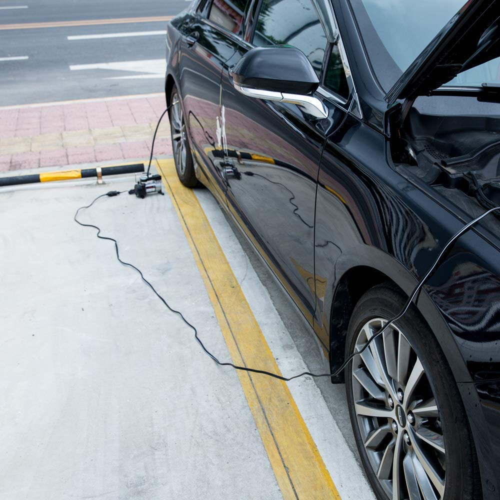 Bestek 12.1Ft / 3.7M 12V 24V Cigarette Lighter Extension Cord, 12Awg Heavy Duty Cigarette Lighter Cable With Cigarette Lighter P