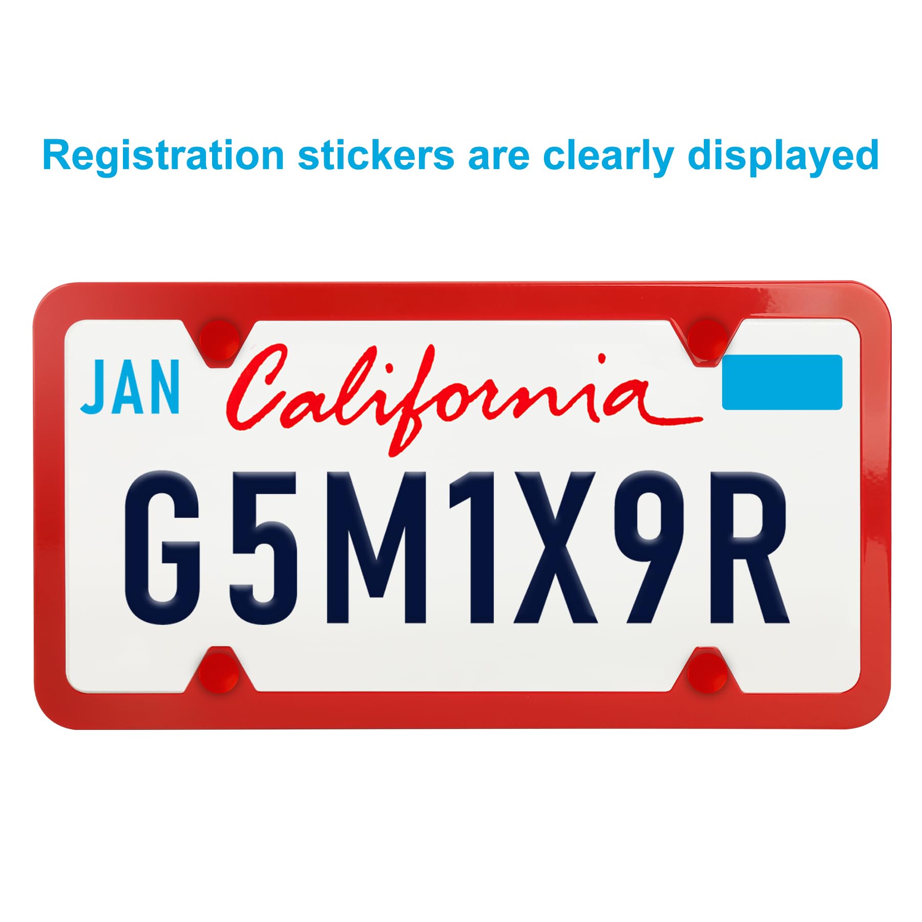 Lrokimg Red License Plate Frames 2 Pack, Stainless Steel Holders, 4 Holes, Universal Fit