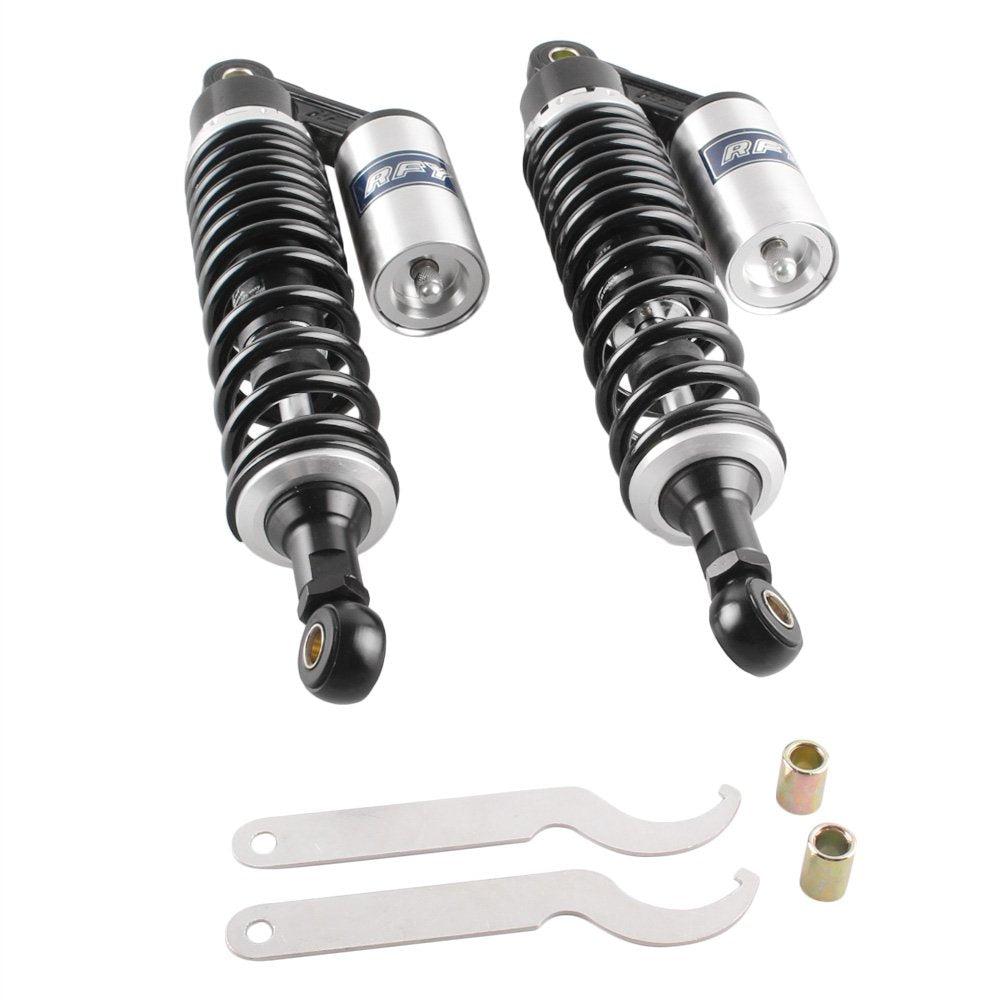 Gzyf 13.5' 340Mm Universal Motorcycle Rear Shock Absorbers Suspension Fit For Honda, For Yamaha, For Suzuki, For Kawasaki Atv Go Kart Quad Dirt Sport Bikes,Black Silver