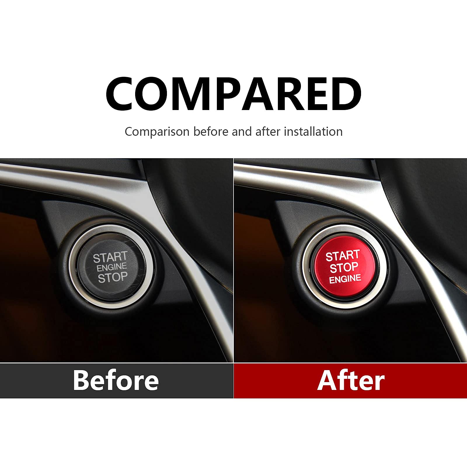 HENGYUESHANG Car Engine Start Stop Button Cover Sticker Trim for Alfa Romeo Giulia Stelvio 2016-2023 - Engine Start Stop Décor