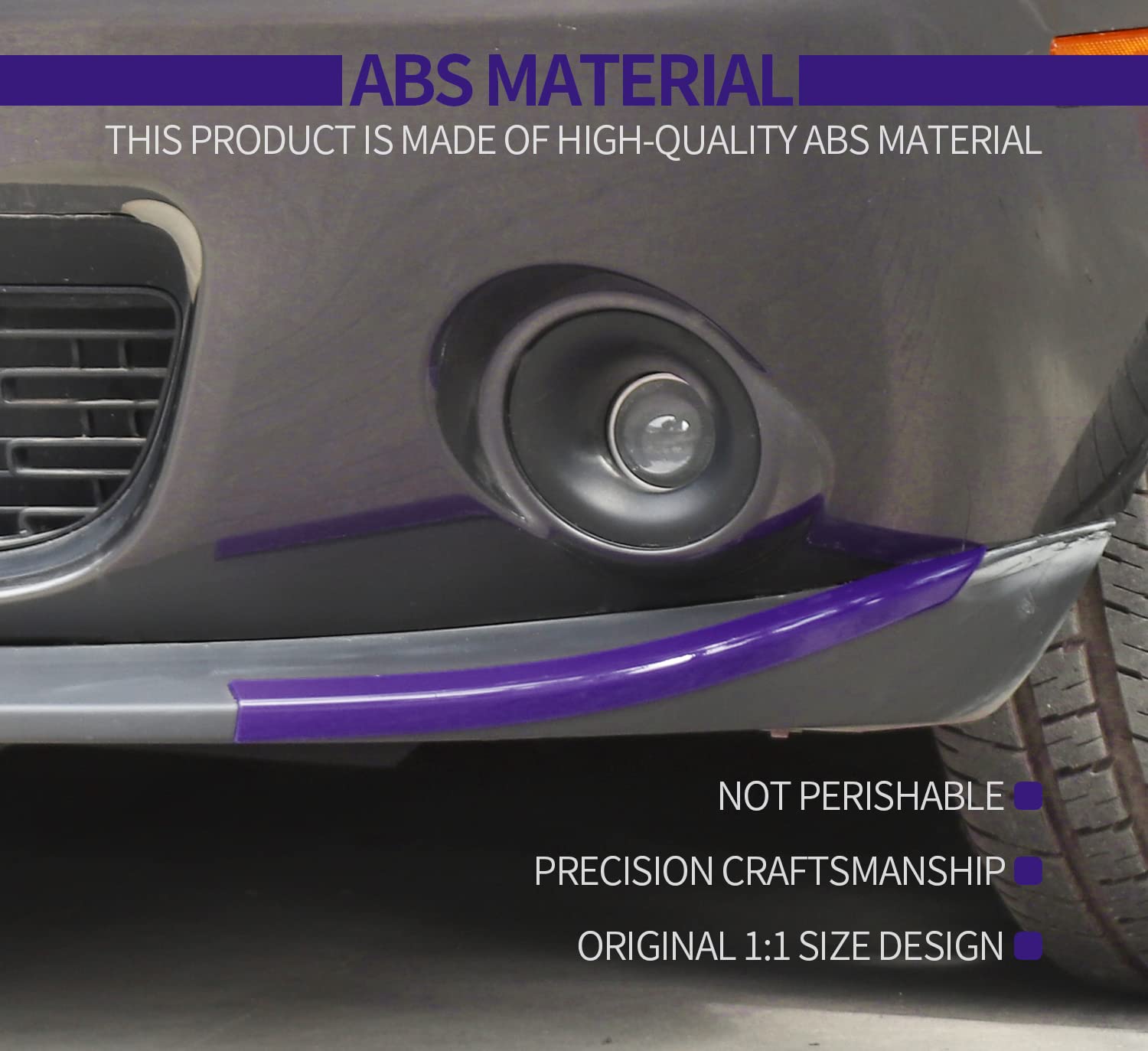 Voodonala For Dodge Challenger 2015-2023 Front Bumper Lip Splitter Protector Cover Compatible For Challenger 2015-2023(Purple, S