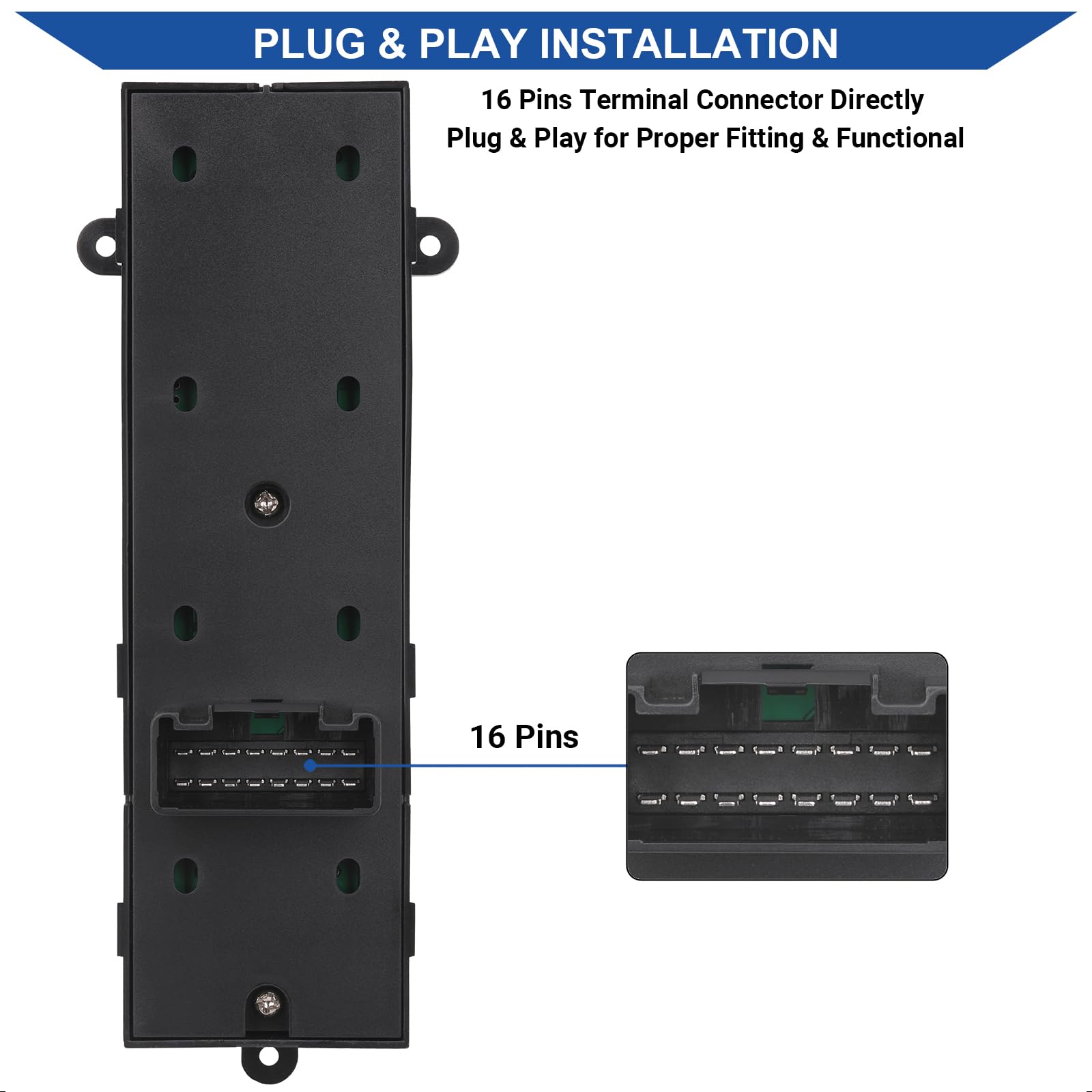 Obaee Mian Window Switch Power Control Button Front Left Driver Side Compatible with 2011 2012 2013 Kia Optima, Replacement OEM