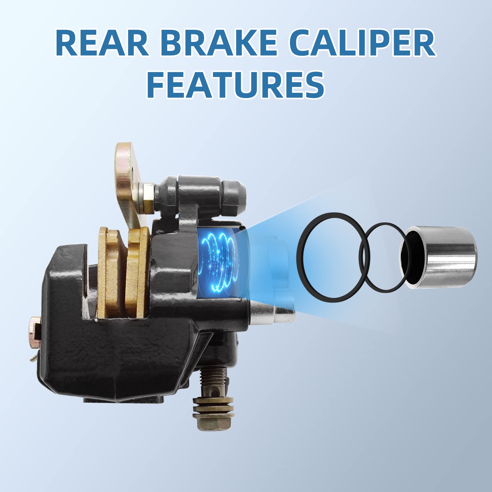 M Mati Rear Brake Caliper 1Uy-2580W-01-00 For Yamaha Banshee 350 Yfz350 Warrior 350 Yfm350X Wolverine 350 Yfm350Fx Raptor 660R Yfm660R Without Parking Brake