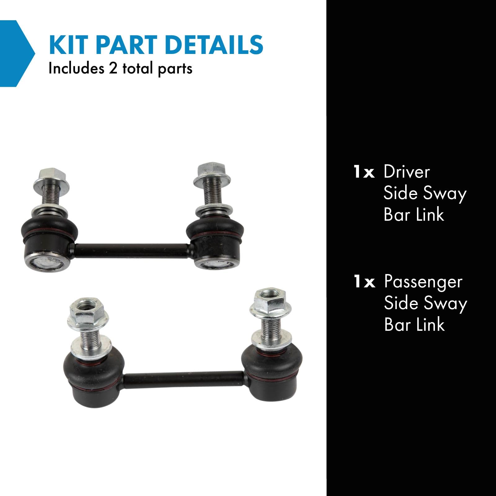 Trq Driver & Passenger Side Sway Bar Stabilizer Link Set Compatible With 2016-2020 Lexus Gs F 2015-2022 Rc F 2010-2019 Rx350 201
