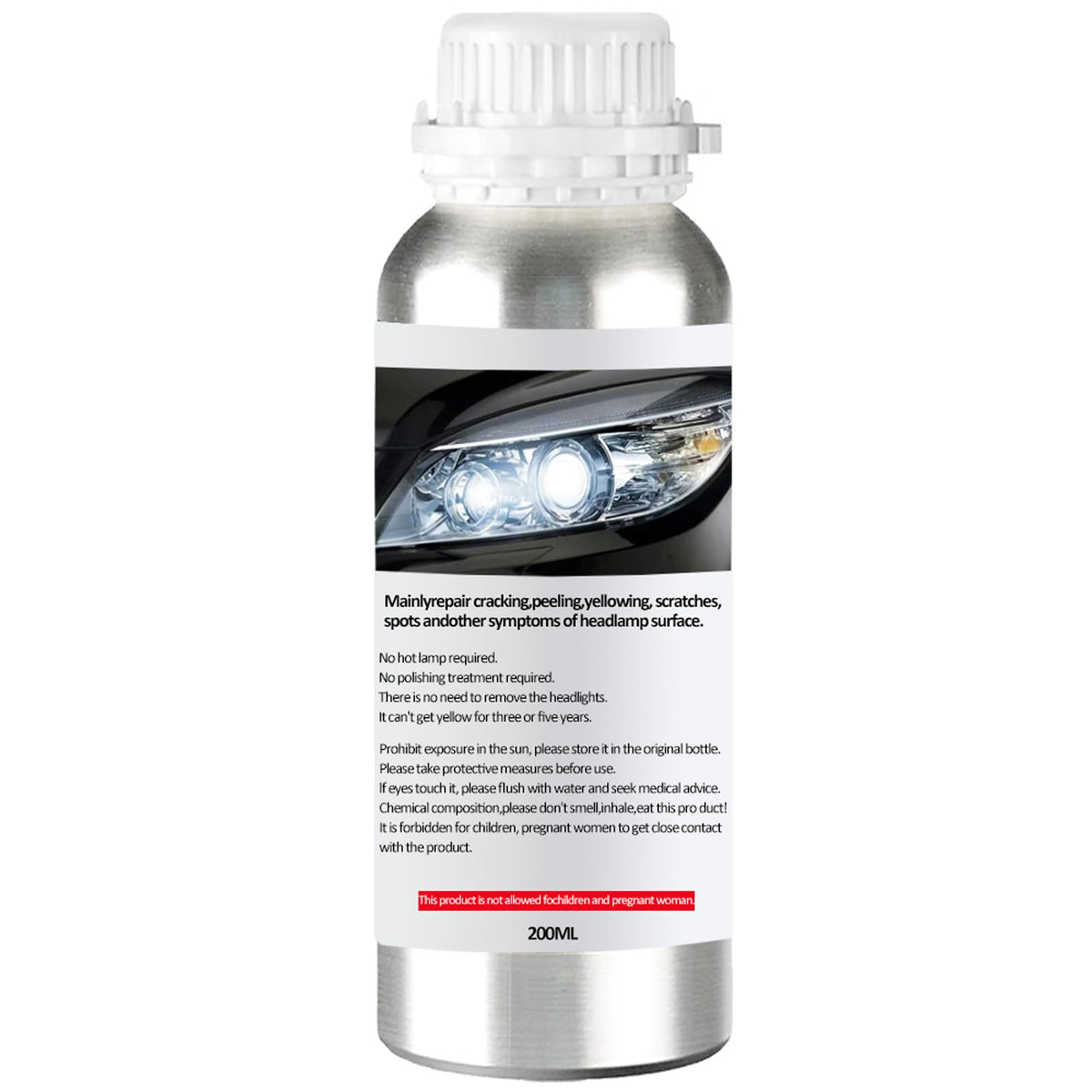 Pmbqifay Headlight Restoration Kit, Car Headlight Polish Repair Renovation Kit With 200Ml Repair Liquid For Repair Headlight Yellowing, Haze, Oxidation, Scrashes