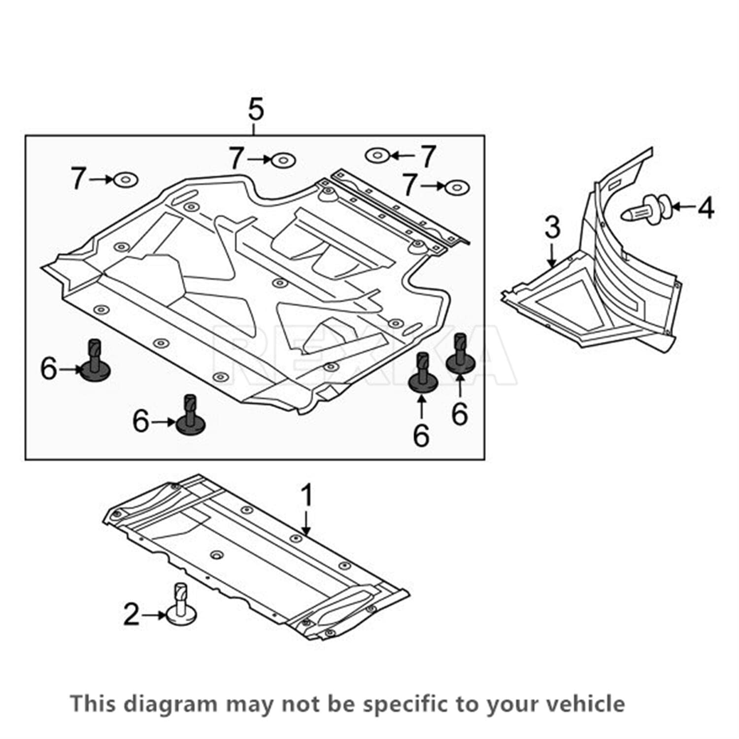 Rexka 10Pcs Fender Liner Splash Shield Bumper Cover Screw 8W0805121 For Audi B8 A4 A5 A6 C7 A7 A8 Q3 Q5 Q7 S4 S5 S6 S7