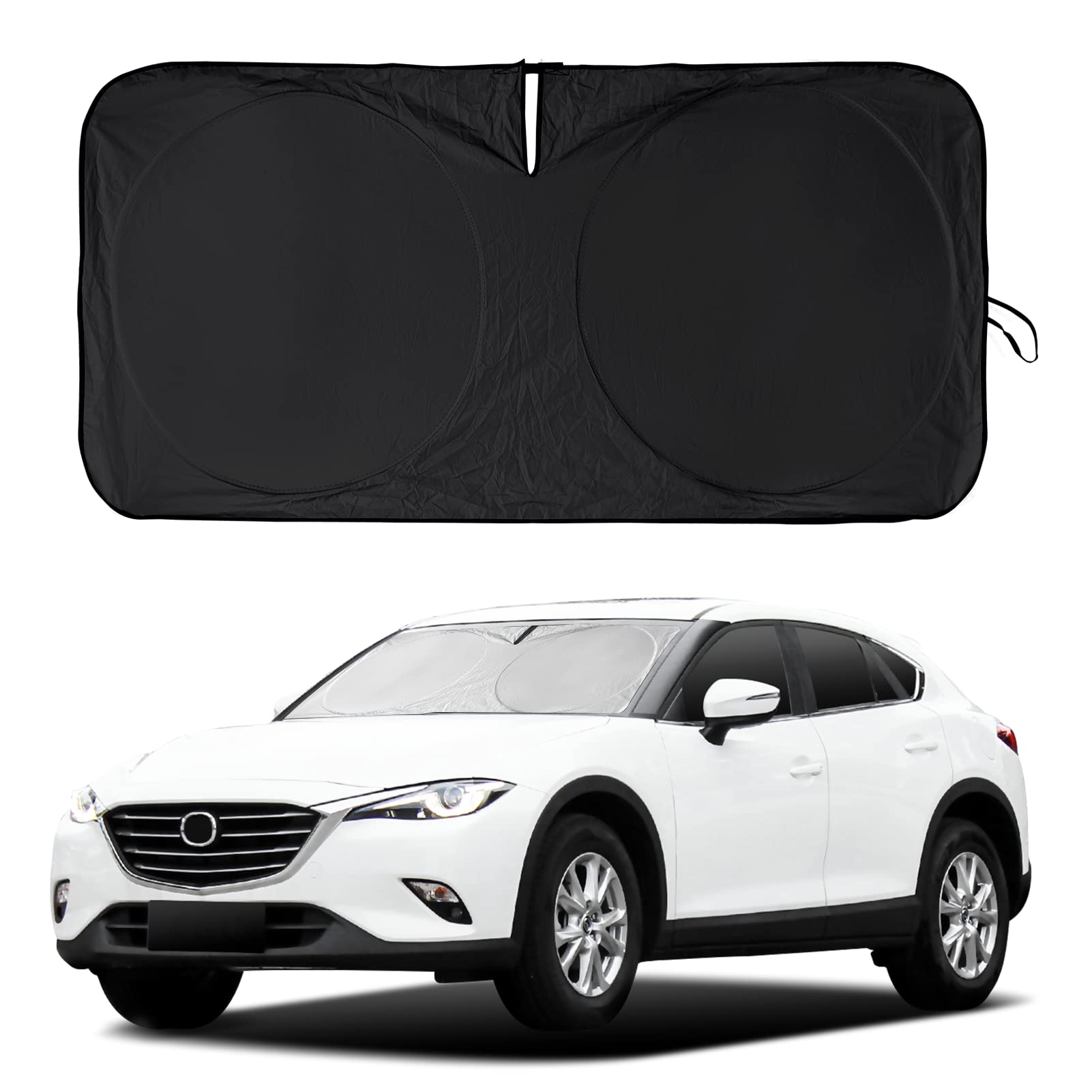 Windshield Sun Shade Compatible With 2024 2023 2022 2021 2020 2019 2018 Mazda Cx5 Cx-5, Cx-3, Cx-9,Front Window Sunshades 210T R